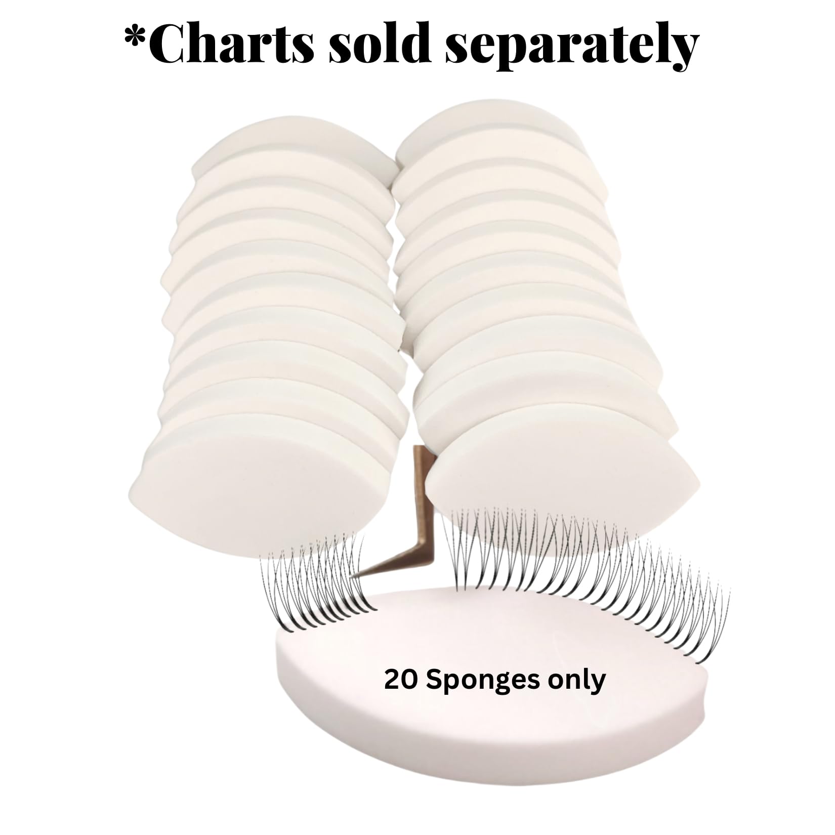 Professional Eyelash Extension Practice Sponges - 20pcs Eye Shape Sponges with Mapping Chart for Lash Artists | Perfect for Salon Training & DIY Lash Practice at Home