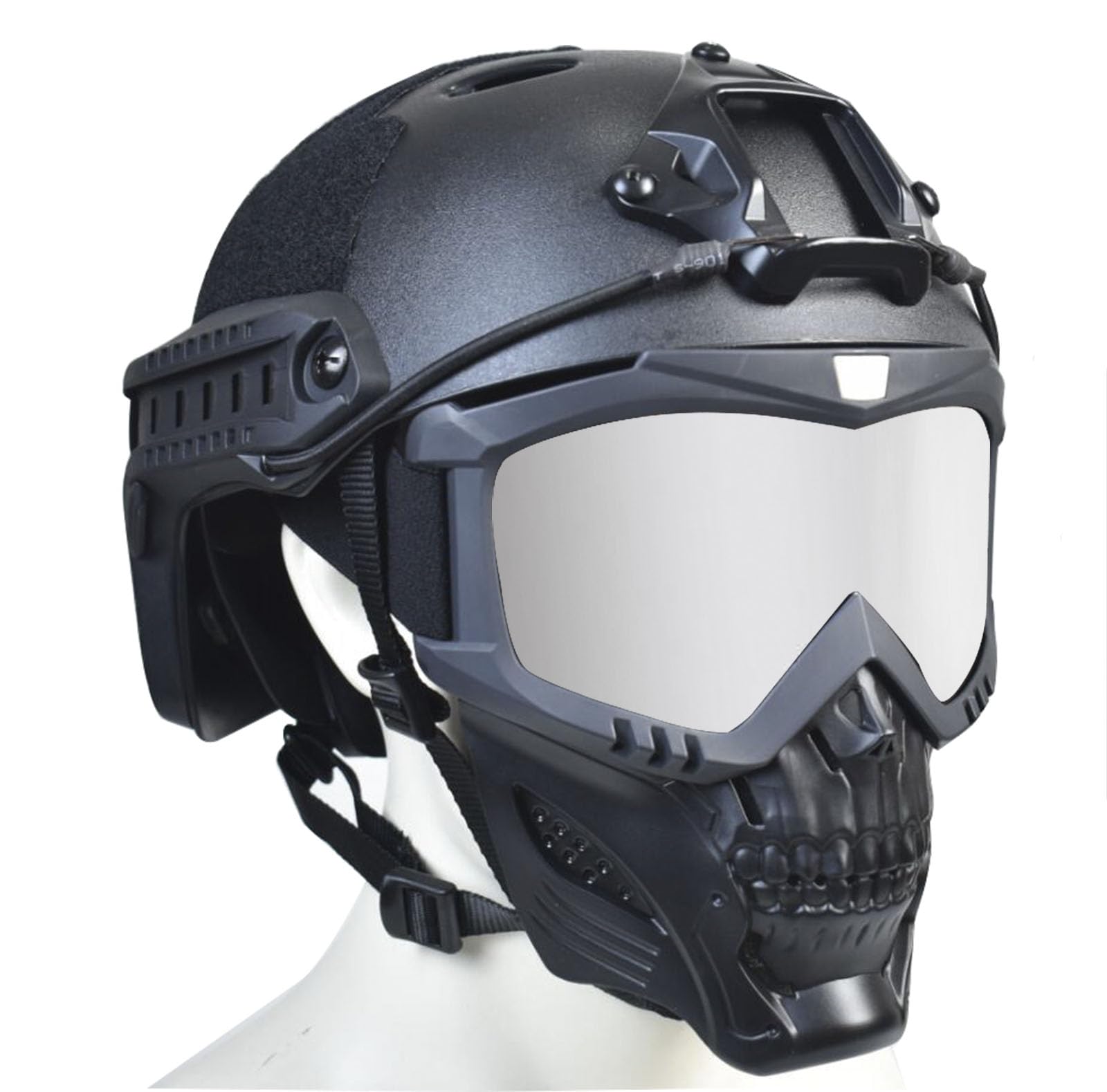 Tactical Airsoft Full Face Mask with Detachable Anti-Fog Goggles & Adjustable Fast Helmet - Eye Protection for Adults & Teens - Perfect for Airsoft Battles, Paintball & Outdoor Tactical Games