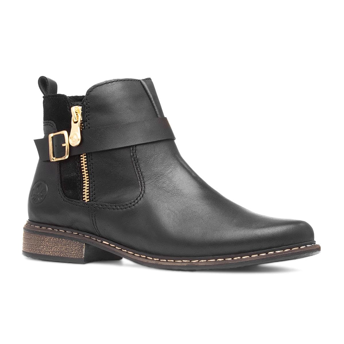 Rieker Women's Z4959-00 Lugano Side Buckle Ankle Boots - Comfortable & Stylish Winter Boots for Women, Perfect for Office, Casual Outings & Cold Weather