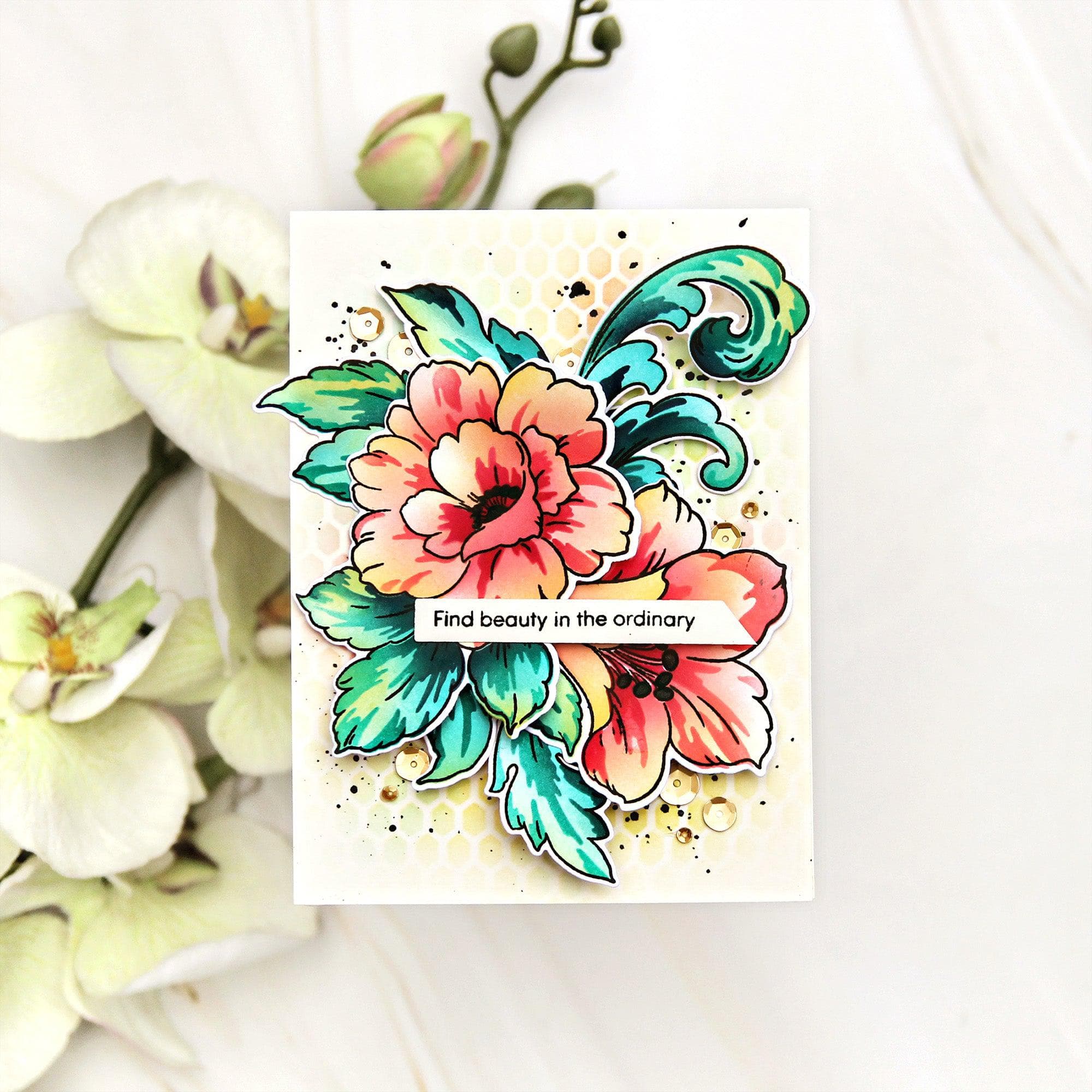 Floral Acanthus Craft Kit with Layering Stencils - DIY Scrapbooking & Card Making Supplies for Home Decor & Gift Projects