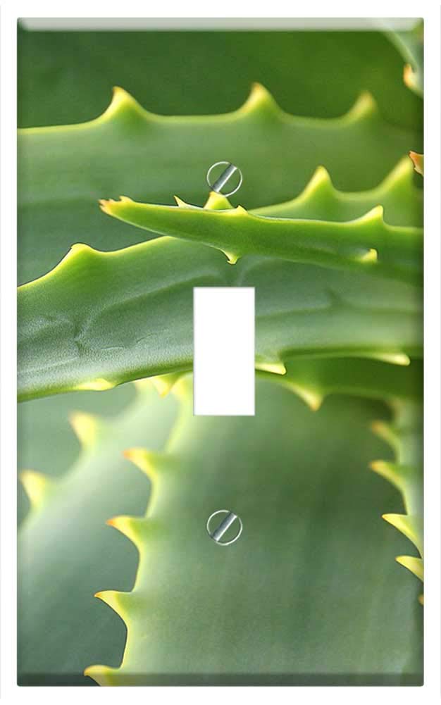 Cactus Juice Plant Aloe Thorn Agave Switch Plate Cover - Single Toggle Wall Plate for Home & Office Decor | Perfect for Living Room, Bedroom, or Kitchen