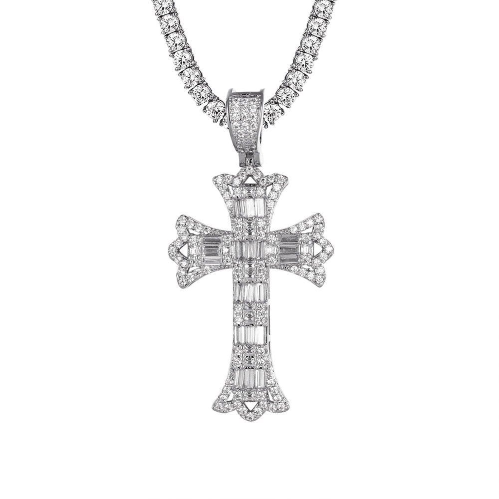 Jesus Christ Holy Cross Religious Charm Pendant - Elegant Baguette Design for Necklaces, Bracelets & Jewelry Making - Perfect for Gifts, Baptism & Faith-Based Accessories