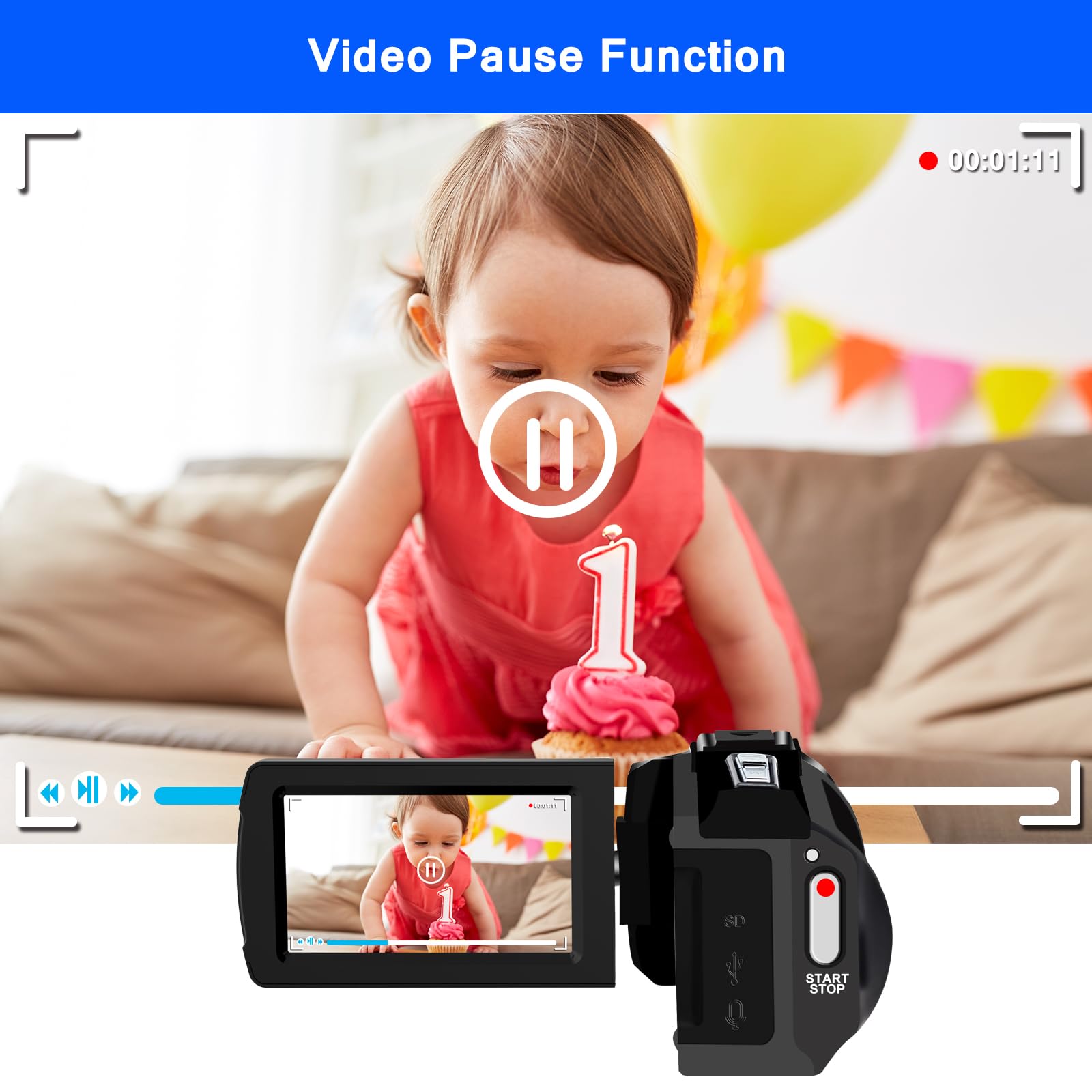 ISHARE 4K 48MP Digital Video Camera with 270° Flip Screen - Vlogging Camcorder for YouTube, Travel & Family Recording - Includes 2 Batteries & 32GB SD Card - Perfect for Beginners, Content Creators & Home Movies
