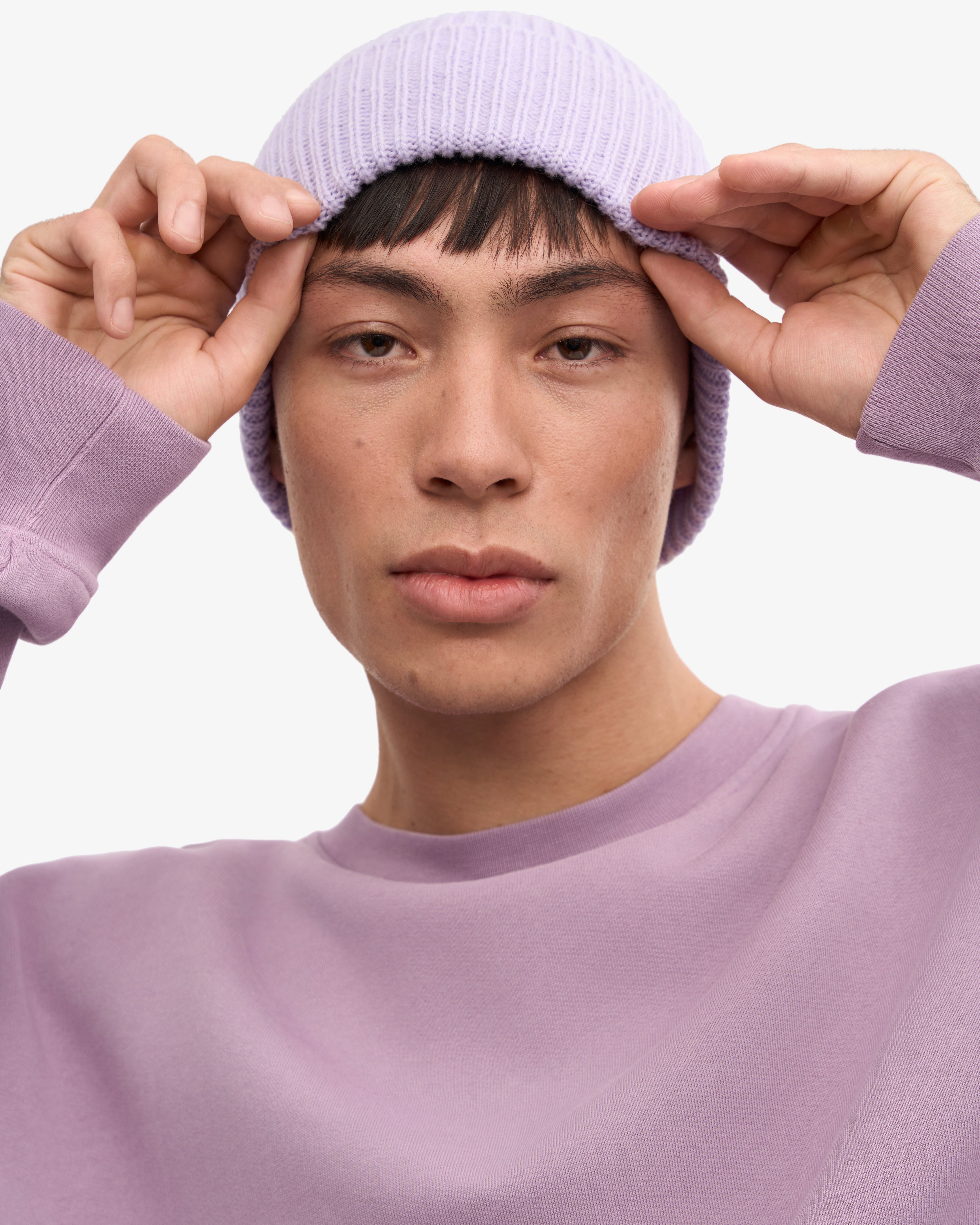 Soft Lavender Merino Wool Beanie for Women & Men - Warm Winter Hat for Skiing, Hiking & Outdoor Activities