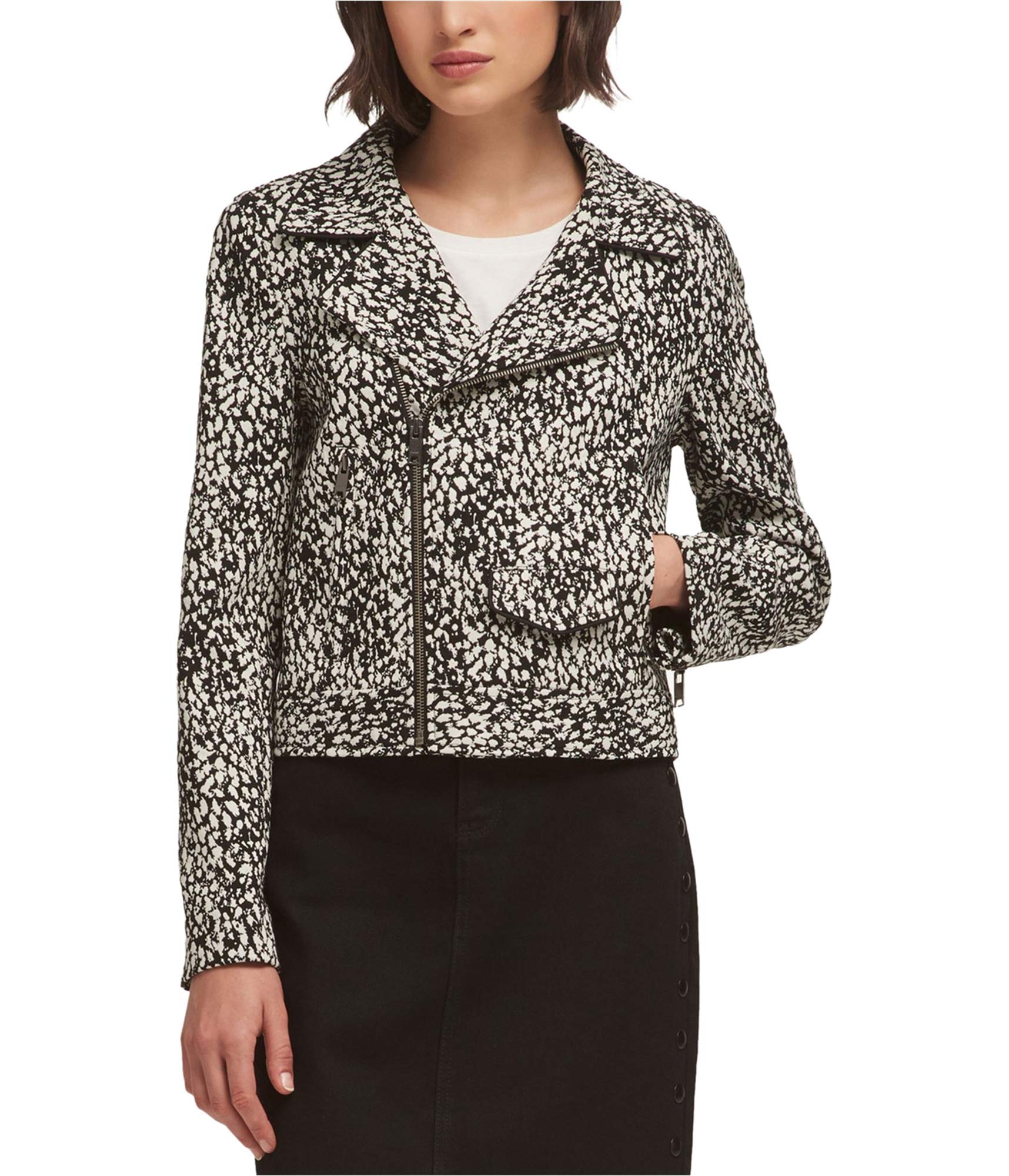 DKNY Women's Moto Jacket - Genuine Leather Biker Jacket for Women, Stylish Outerwear for Motorcycle Riding & Everyday Fashion