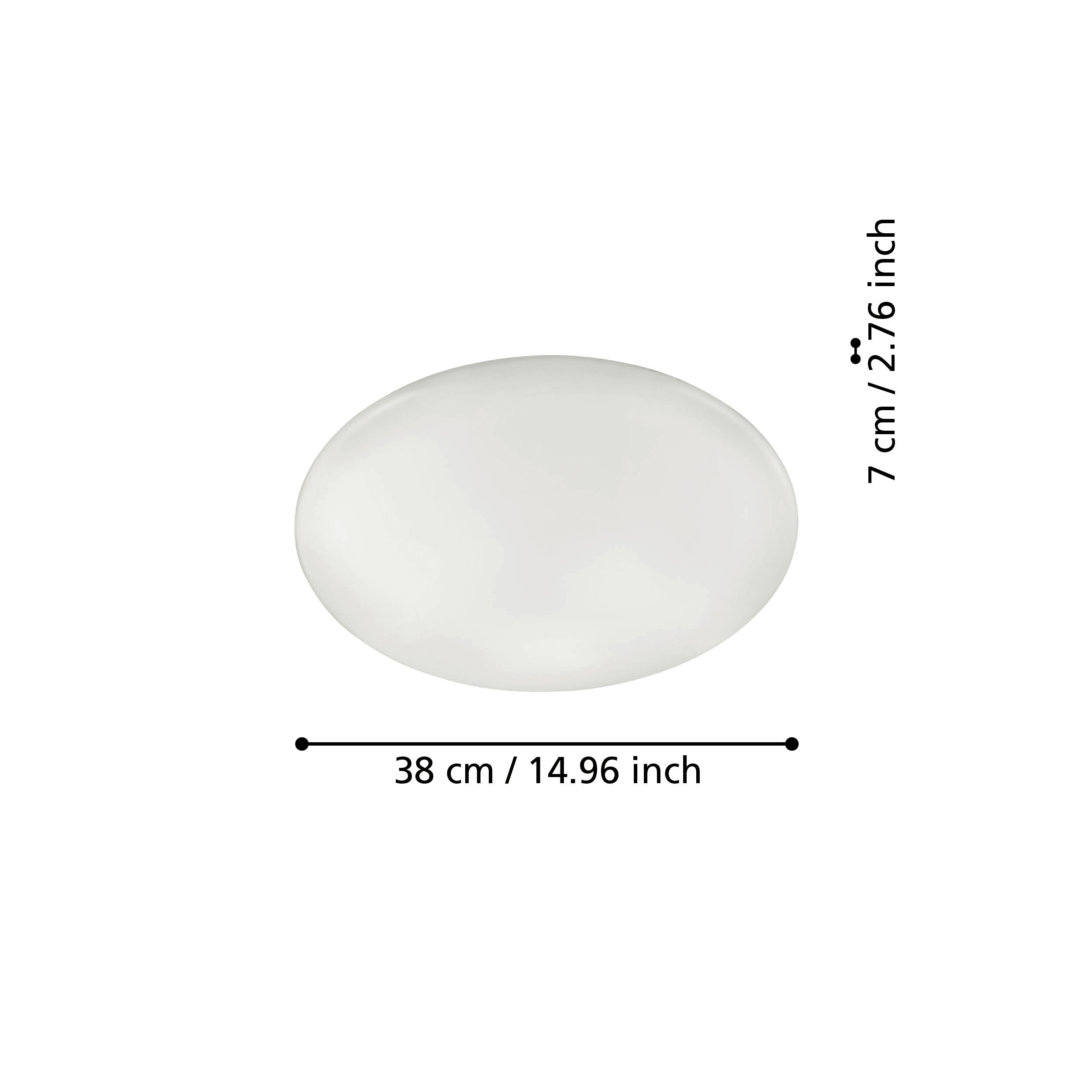 Eglo Connect Totari Z Smart Round LED Flush Ceiling Light 38cm - Dimmable Modern Lighting for Bedroom, Living Room & Kitchen | WiFi & App Control