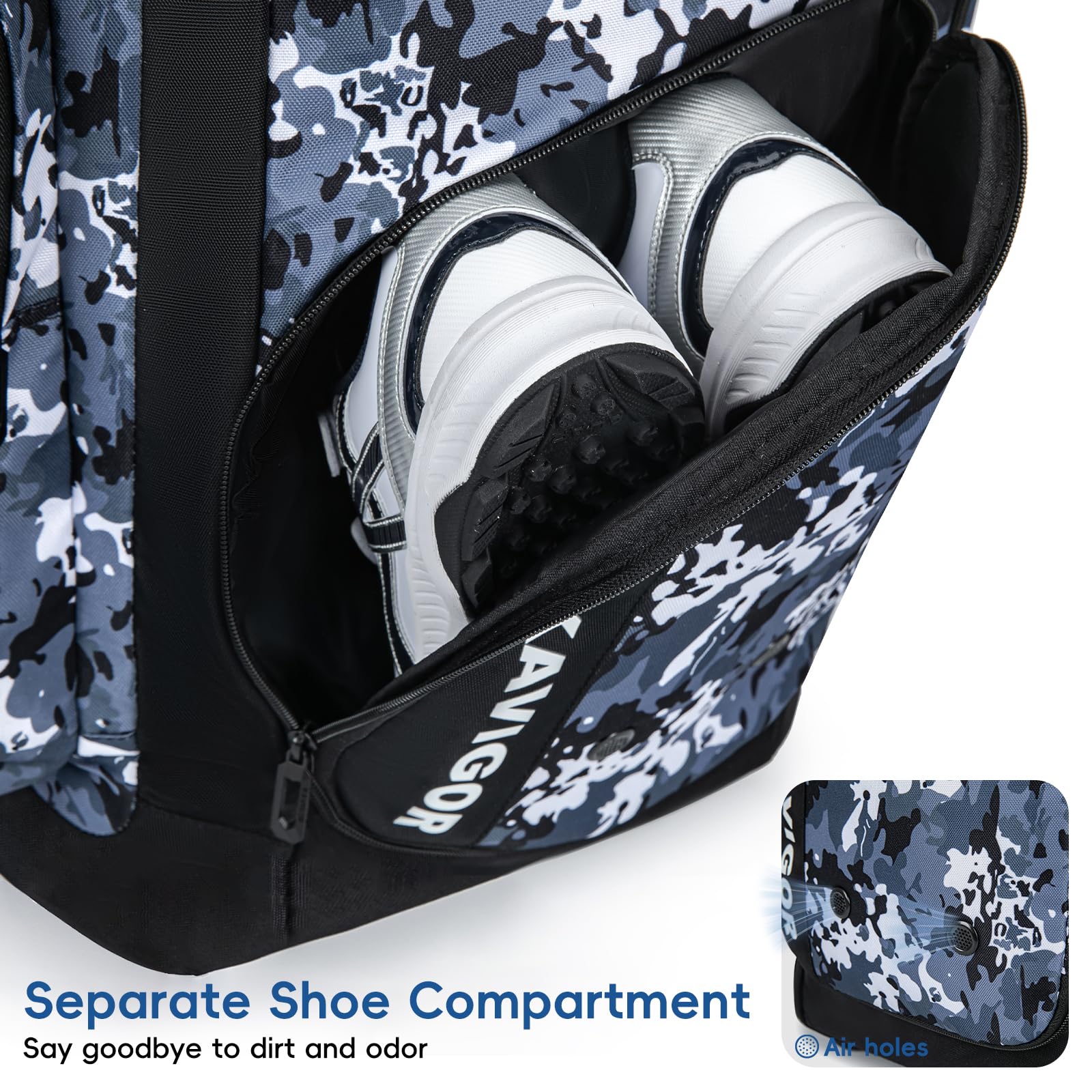 Rolling Baseball Bag with Wheels - 60L Large Capacity Softball Equipment Bag for Boys & Girls - Holds 4 Bats & Has Shoe Compartment - Perfect for Youth Baseball Games, Practice & Travel