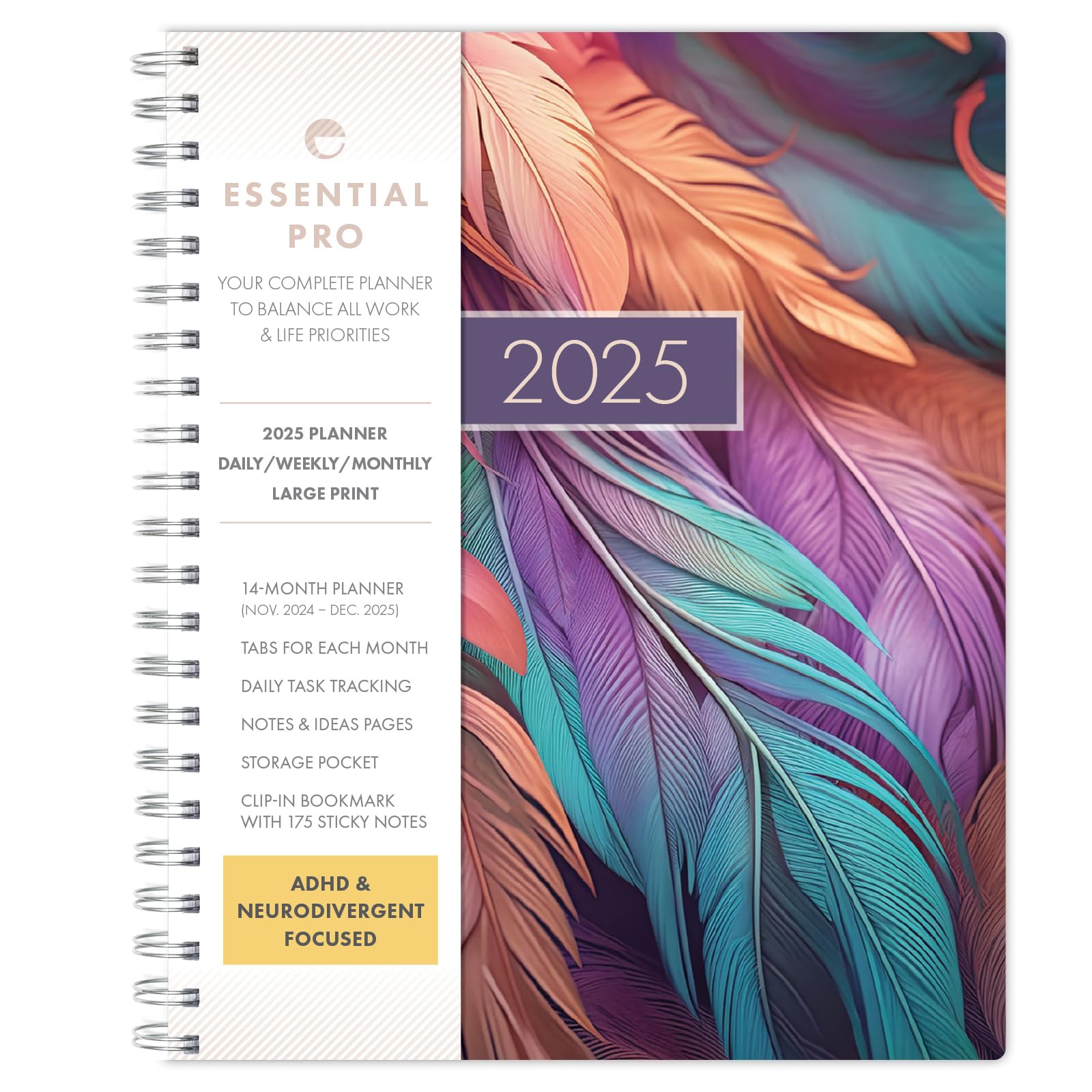 Essential PRO 2025 Daily Weekly Monthly Planner - 8.5