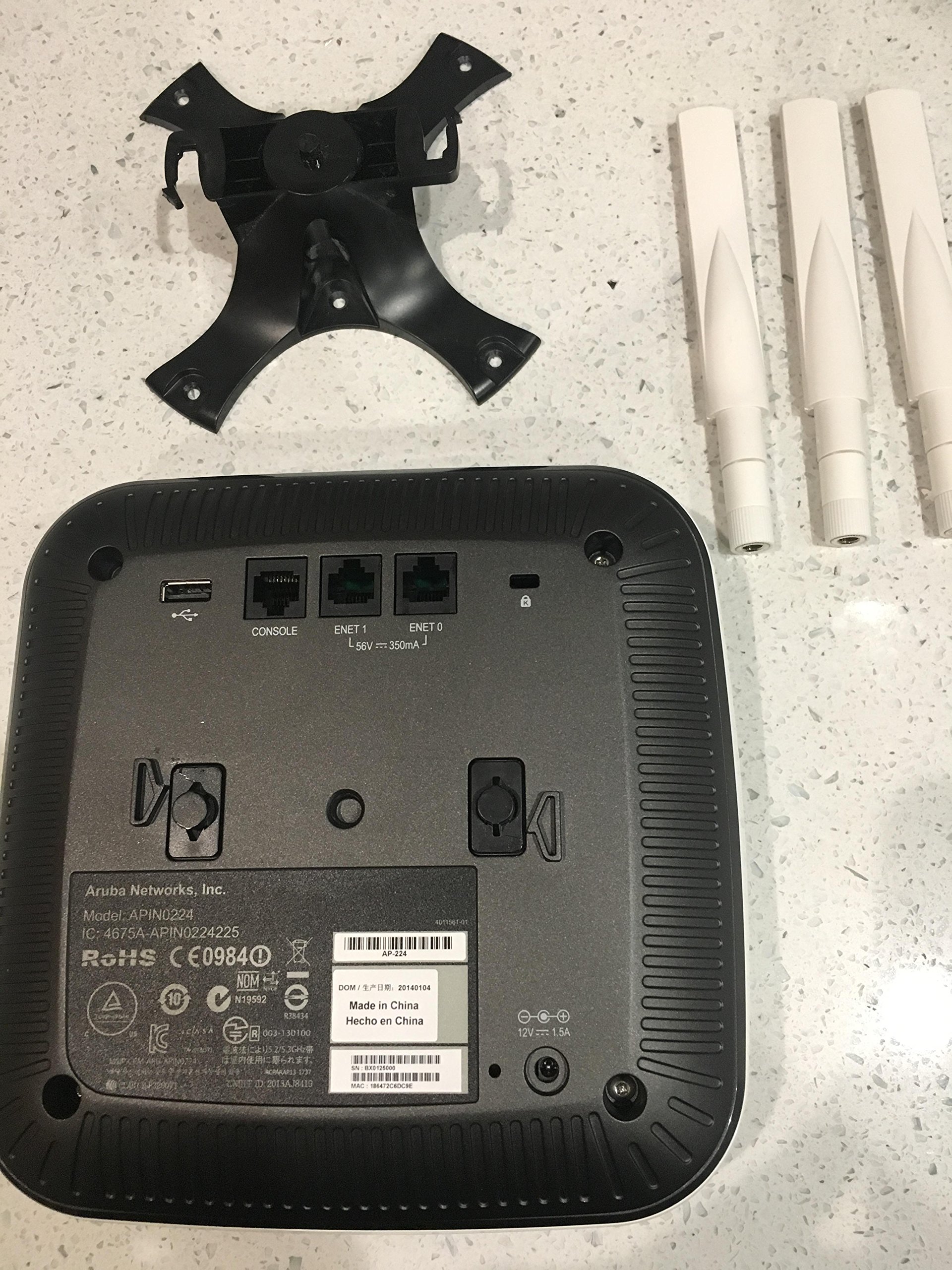 Aruba Networks AP-224 Dual Band Wireless Access Point | 802.11ac/n WiFi | 3x3 MIMO | 450Mbps Speed | External Antenna Connectors | Enterprise-Grade WiFi Solution for Offices, Schools & Hotels