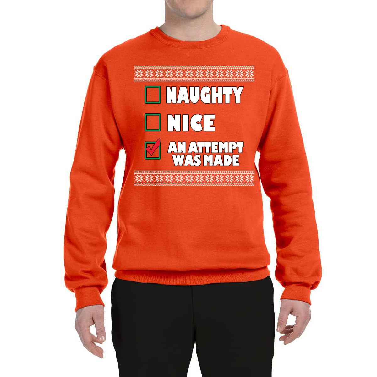 Wild Bobby Naughty Nice Christmas Sweatshirt - Funny Holiday Graphic Crewneck for Men & Women | Perfect for Ugly Sweater Parties & Festive Family Gatherings