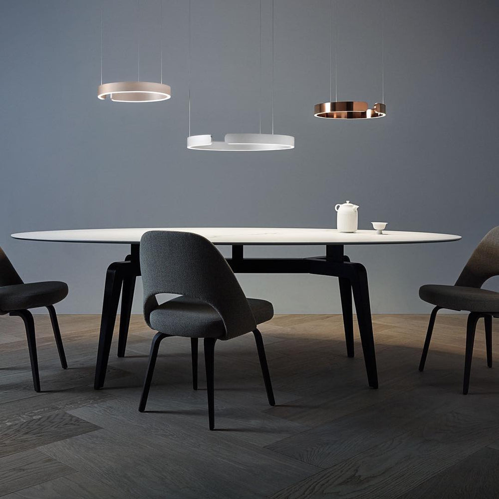 Modern Circular Chandelier - Elegant Round Ceiling Light Fixture for Dining Room, Living Room & Bedroom | Perfect for Home Decor & Interior Design