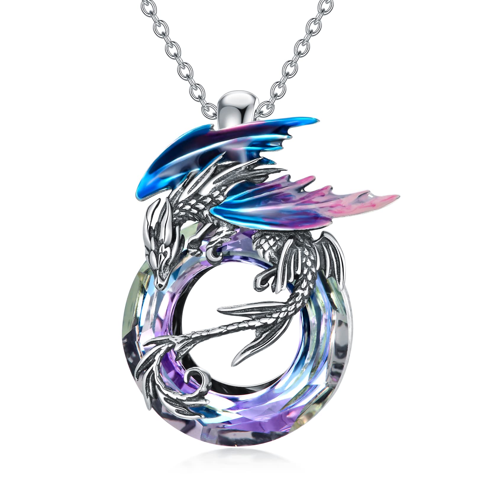 Wyvern Dragon Necklace - Sterling Silver Crystal Pendant Jewelry for Women | Perfect Gift for Birthday, Anniversary & Special Occasions