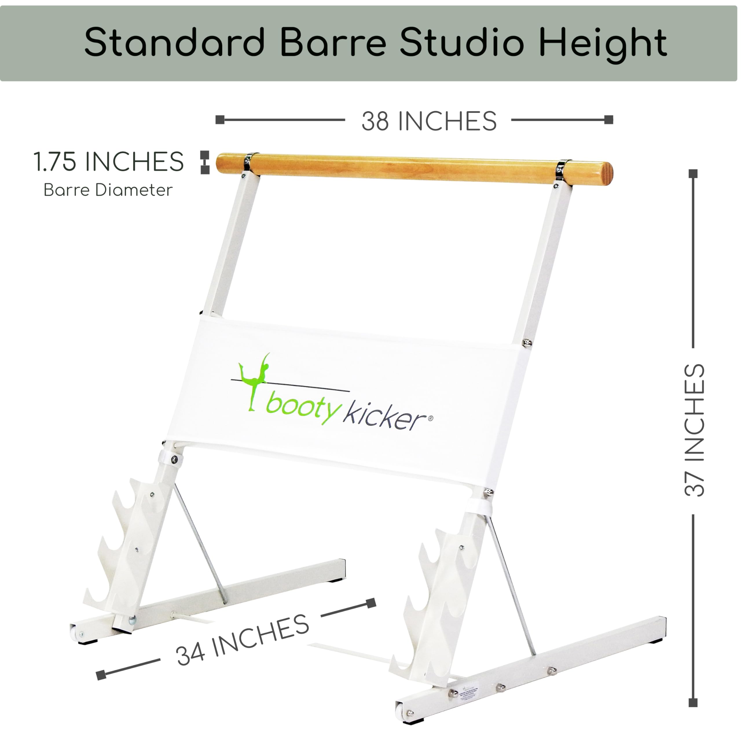 Portable Ballet Barre with Tablet & Phone Holder - Foldable Home Fitness Equipment for Barre Workouts, Yoga & Pilates | Perfect for Streaming Online Classes in Living Room, Bedroom or Small Spaces