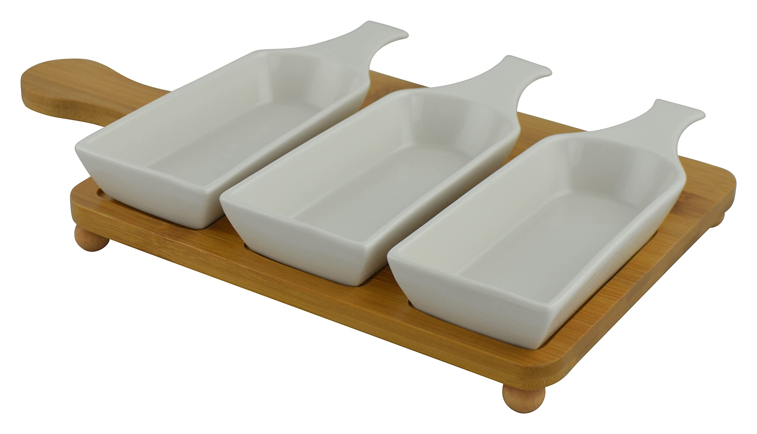 Premium White Ceramic 3-Piece Dish Serving Set - Elegant Appetizer Plates for Entertaining, Dinner Parties & Home Decor