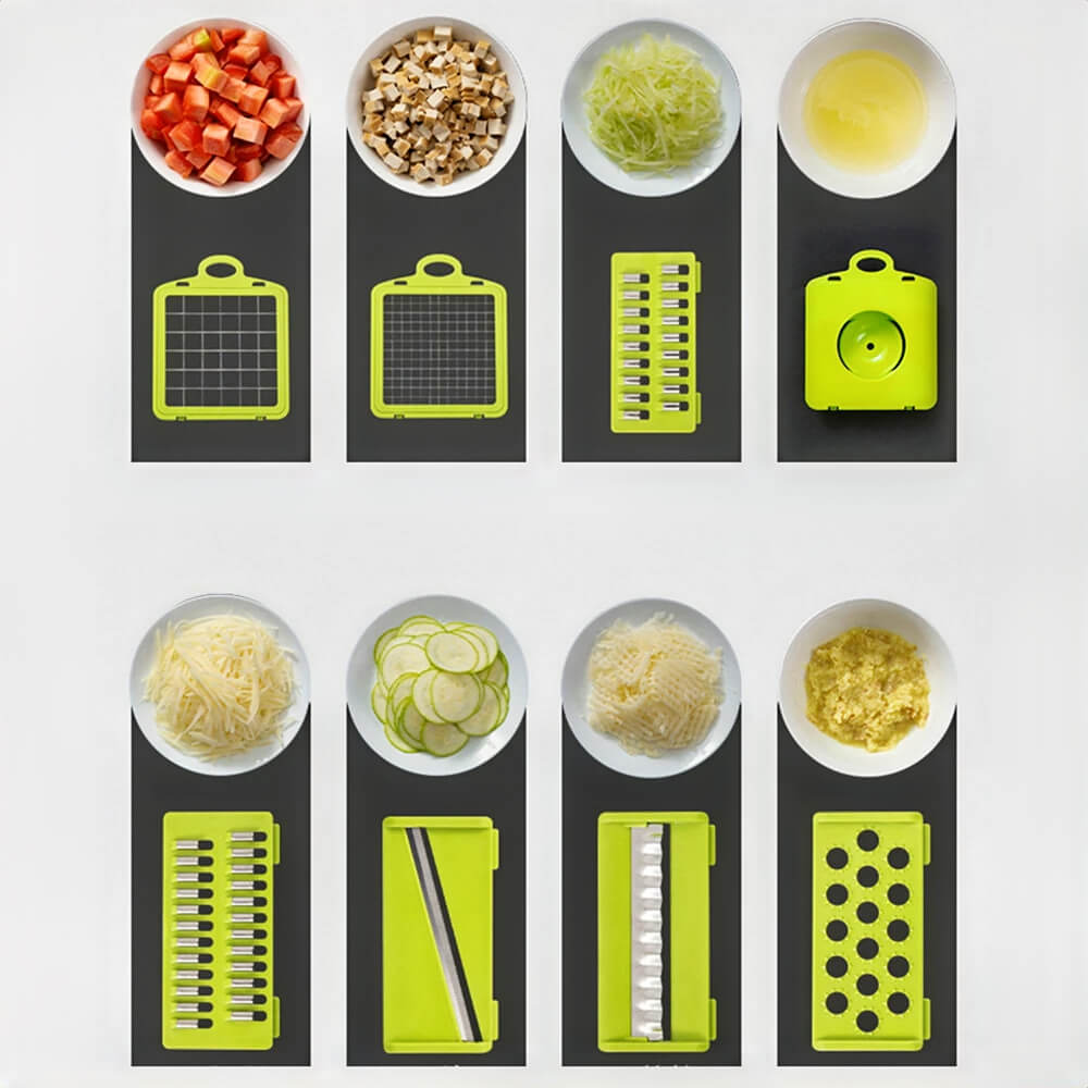 Premium Fox Vegetable Chopper and Slicer - 5-in-1 Multifunctional Kitchen Gadget for Fast Dicing, Slicing & Grating - Perfect for Salads, Meal Prep & Healthy Cooking (BPA-Free)