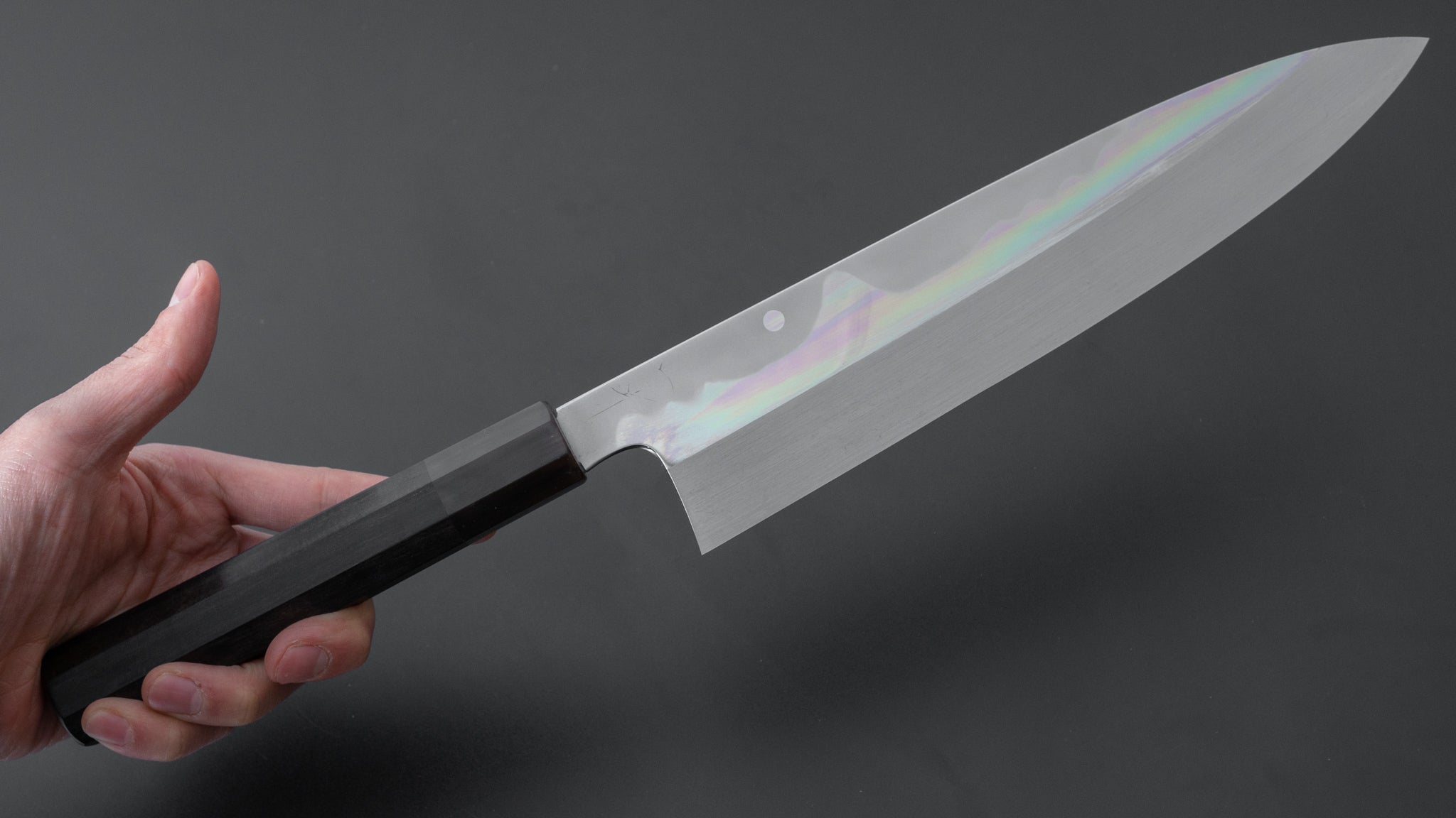 Hitohira Togashi Kyuzo White #1 Fuji Hakumon Mizu Honyaki Gyuto 240mm Japanese Chef Knife with Taihei Ebony Handle (#058/Saya Included) - Premium Kitchen Knife for Professional Chefs & Home Cooking Enthusiasts