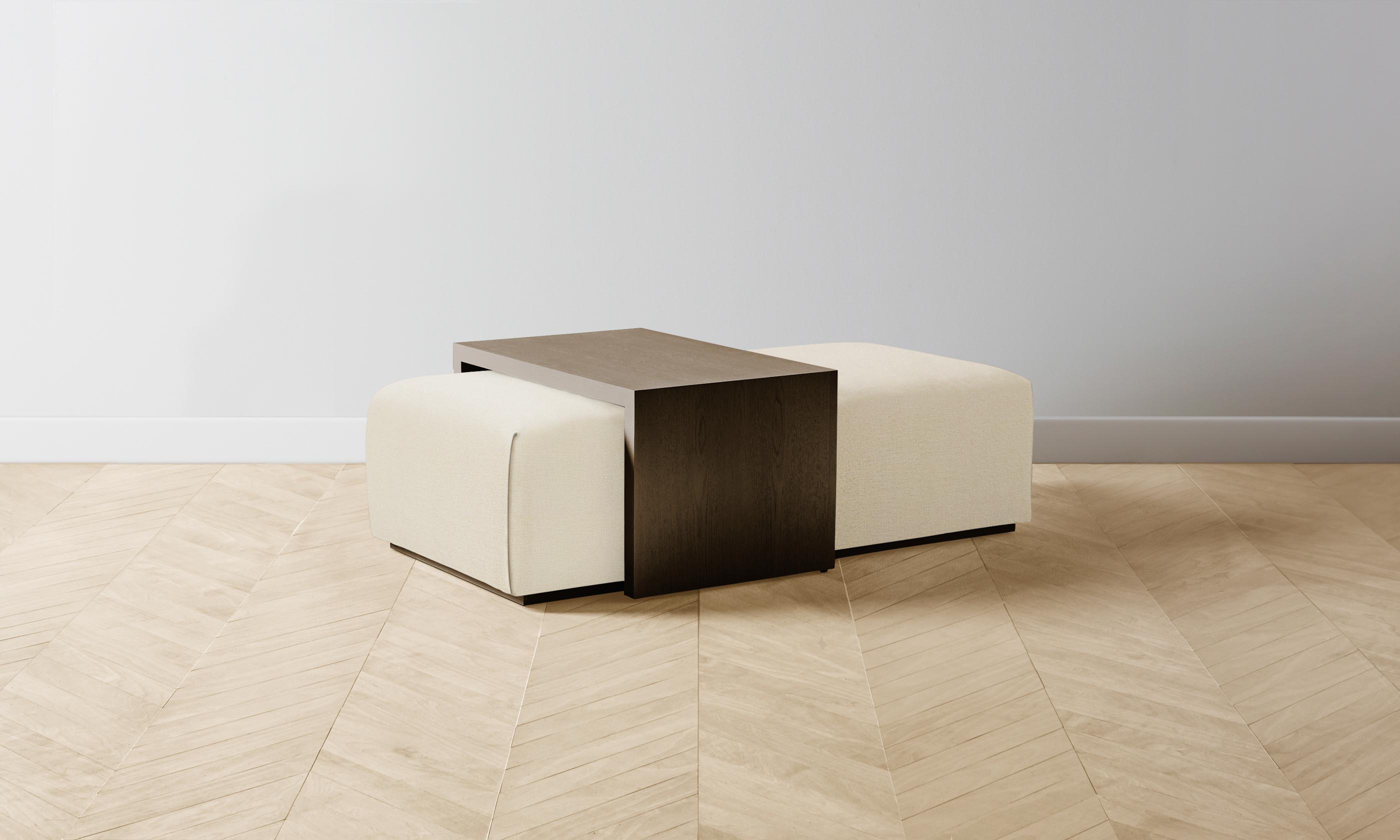 The Bowery Ottoman - Performance Linen Weave Prairie Style Footrest | Perfect for Living Room, Bedroom & Home Decor