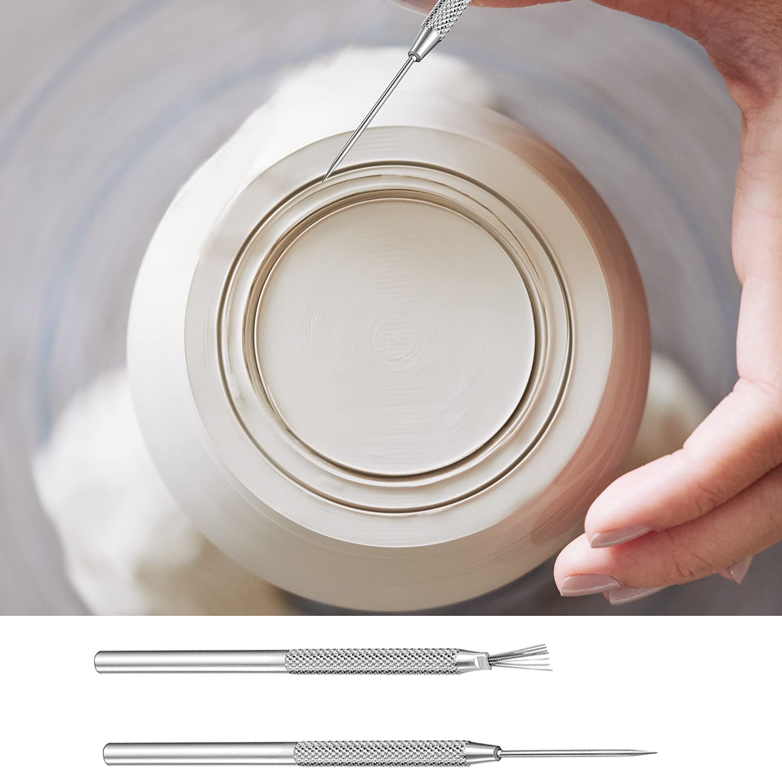 4-Pack Pottery Needle Tools for Sculpting & Carving - Ceramic Clay Modeling & Detailing - Perfect for DIY Pottery & Craft Projects