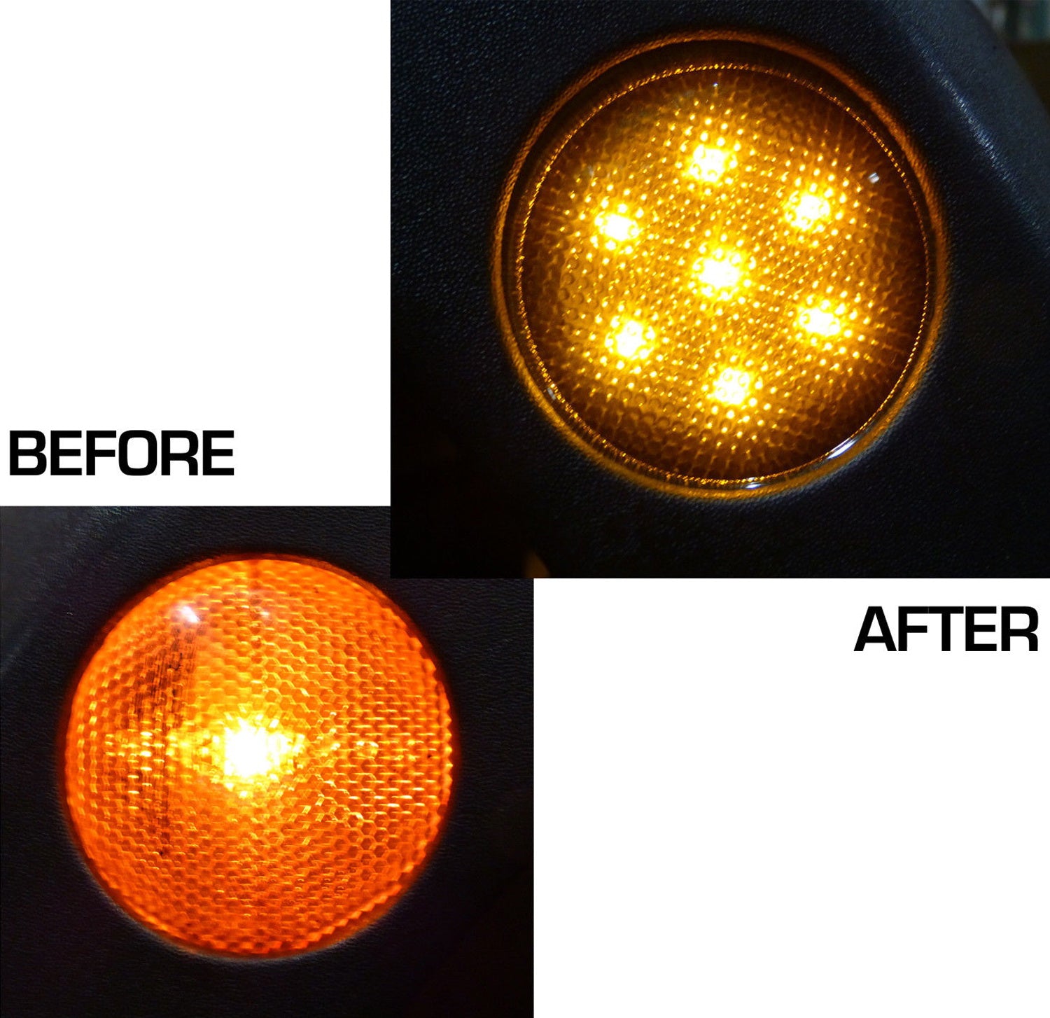 Amber LED Side Marker Lights & Fender Flare Lamps for Jeep Wrangler JK - Clear Lens, Durable & Waterproof - Perfect for Off-Roading, Night Driving & Customization