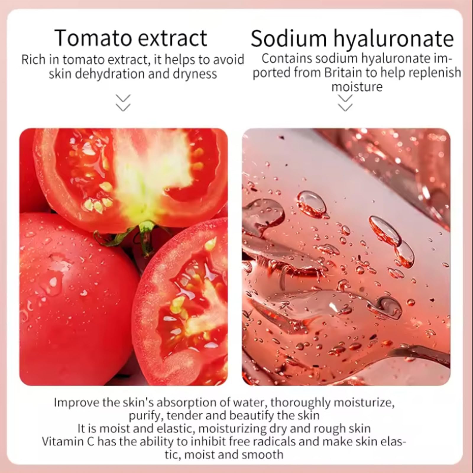 Tomato Hyaluronic Acid Essence Skincare Set - Hydrating Facial Cleanser, Moisturizing Serum, Firming Toner & Eye Cream Kit - Anti-Aging Skincare Routine for Women - Perfect for Daily Use & Skincare Gifts