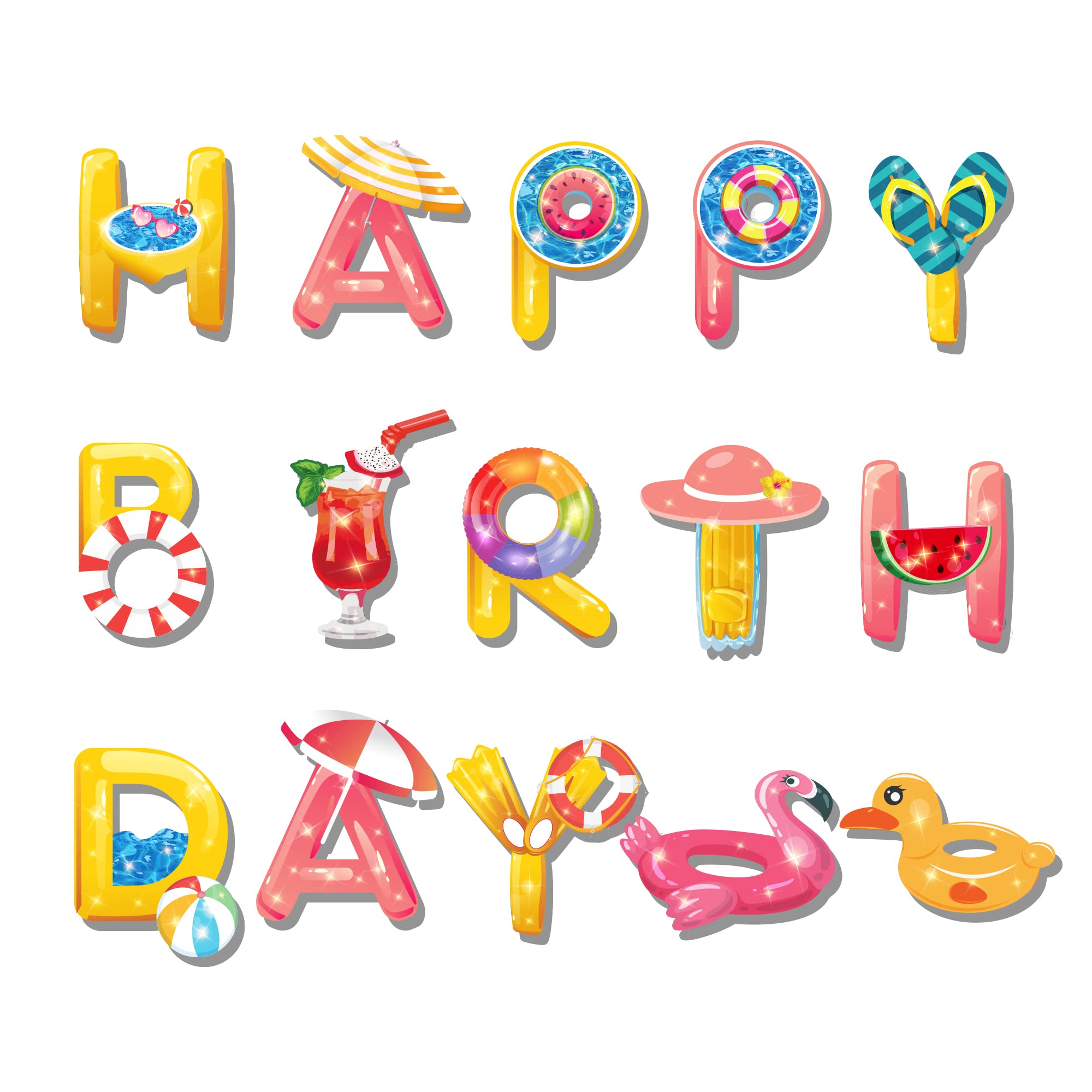 Happy Birthday Pool Banner - Summer Swimming Party Decorations for Birthdays, Baby Showers & Pool Parties | Waterproof, Durable & Vibrant Designs for Outdoor & Indoor Celebrations