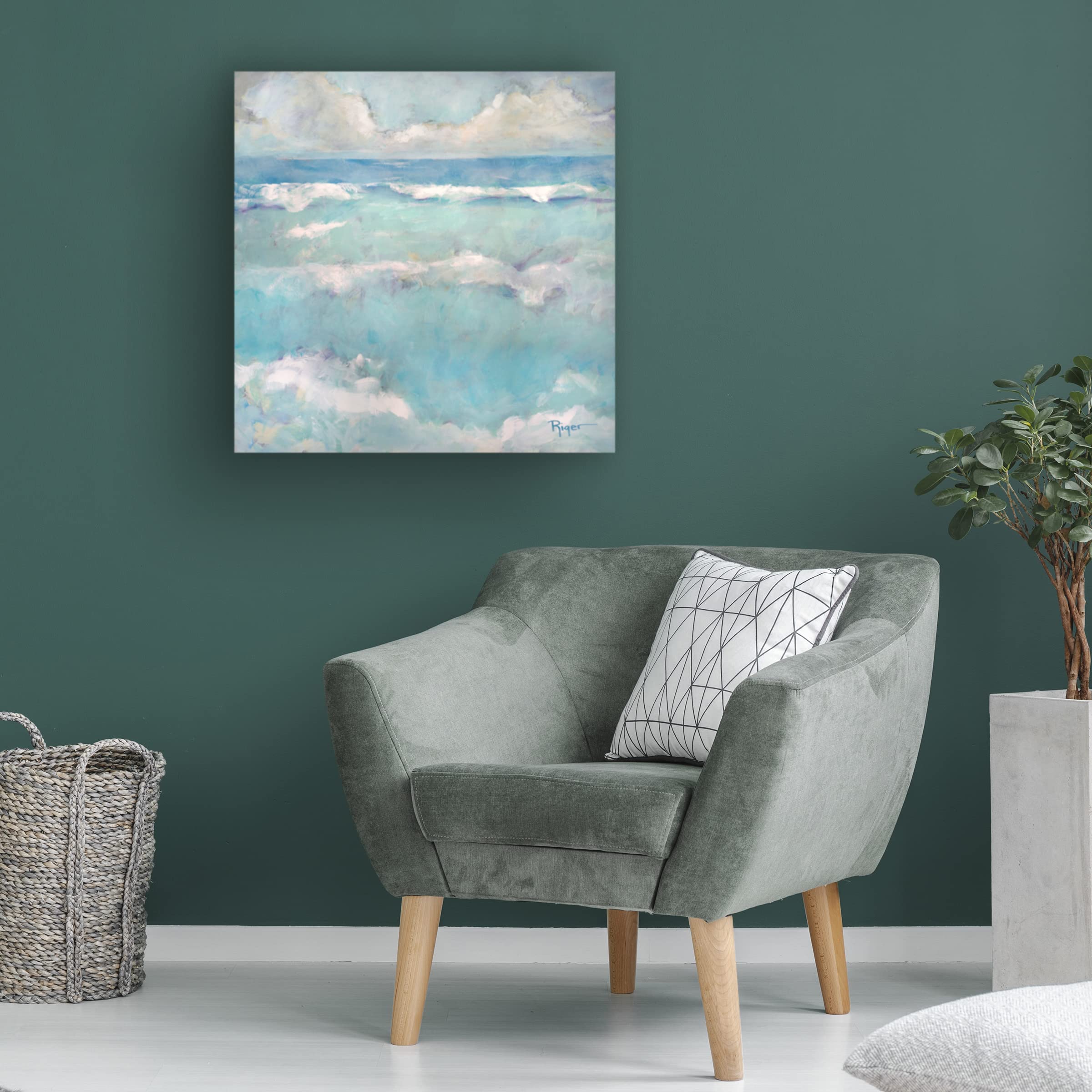 Trademark Fine Art 'A Day at the Beach I' Canvas Wall Art by Sue Riger - Coastal Decor for Living Room, Bedroom & Office