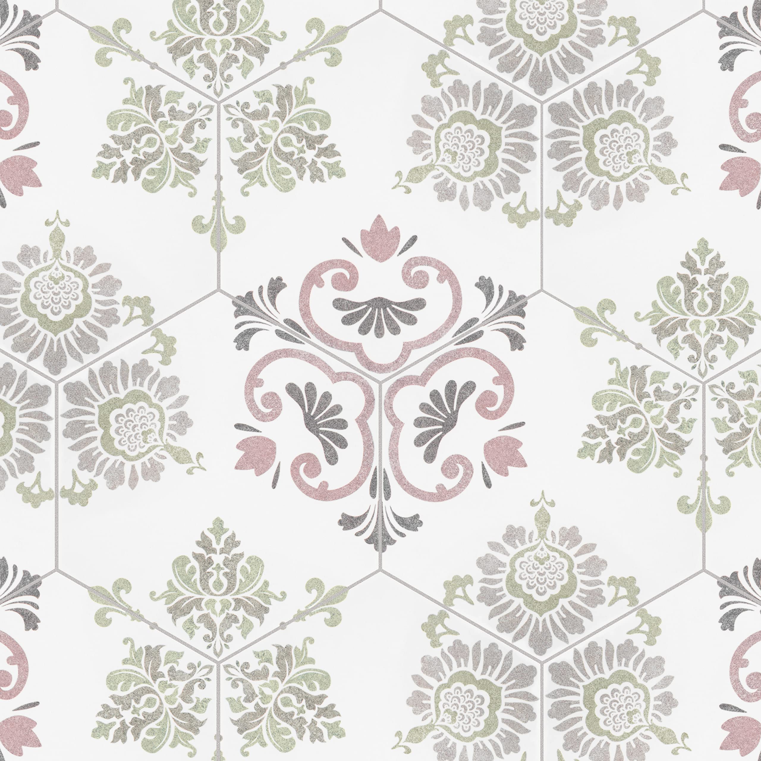 Merola Tile Fantasy Hex Pink 8-5/8