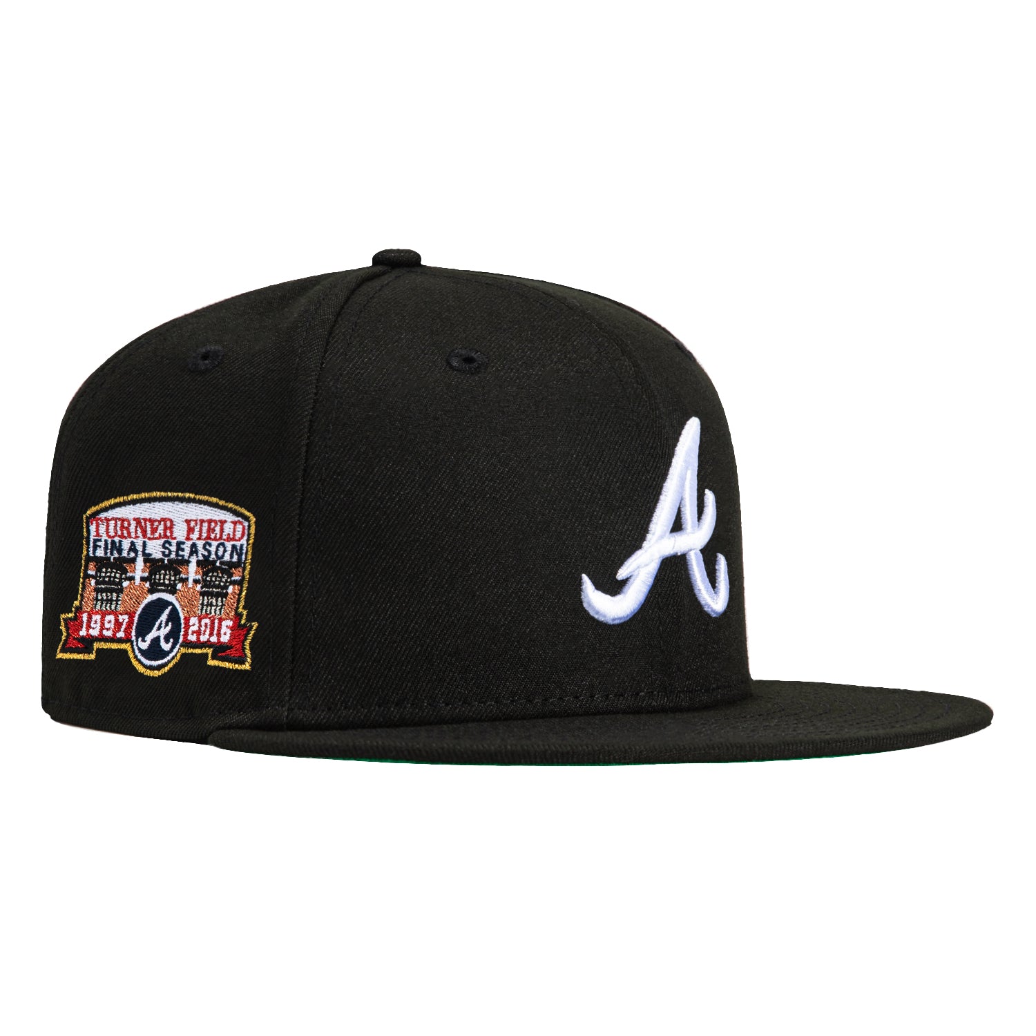 New Era 59Fifty Atlanta Braves Final Season Patch Hat - Black & White Adjustable Baseball Cap for Men & Women - Perfect for Baseball Games, Fan Collections, and Casual Streetwear