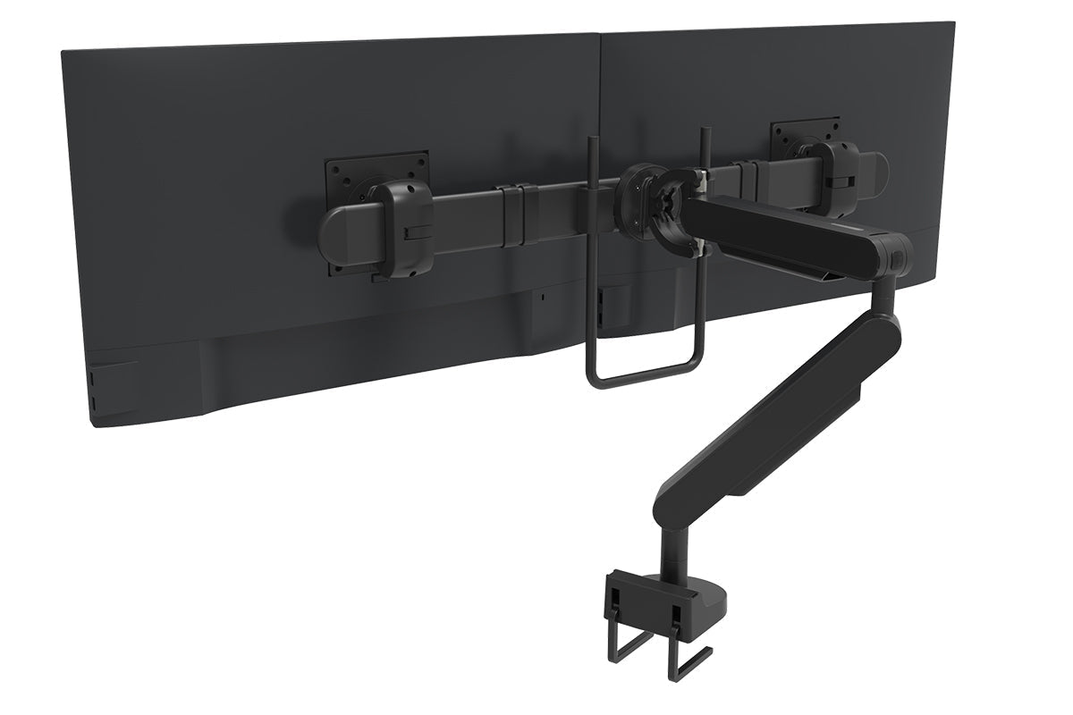 Zgo Adjustable Single Arm Monitor Stand with Crossbar for Dual Screen Setup - Perfect for Home Office, Gaming, and Workspace Ergonomics