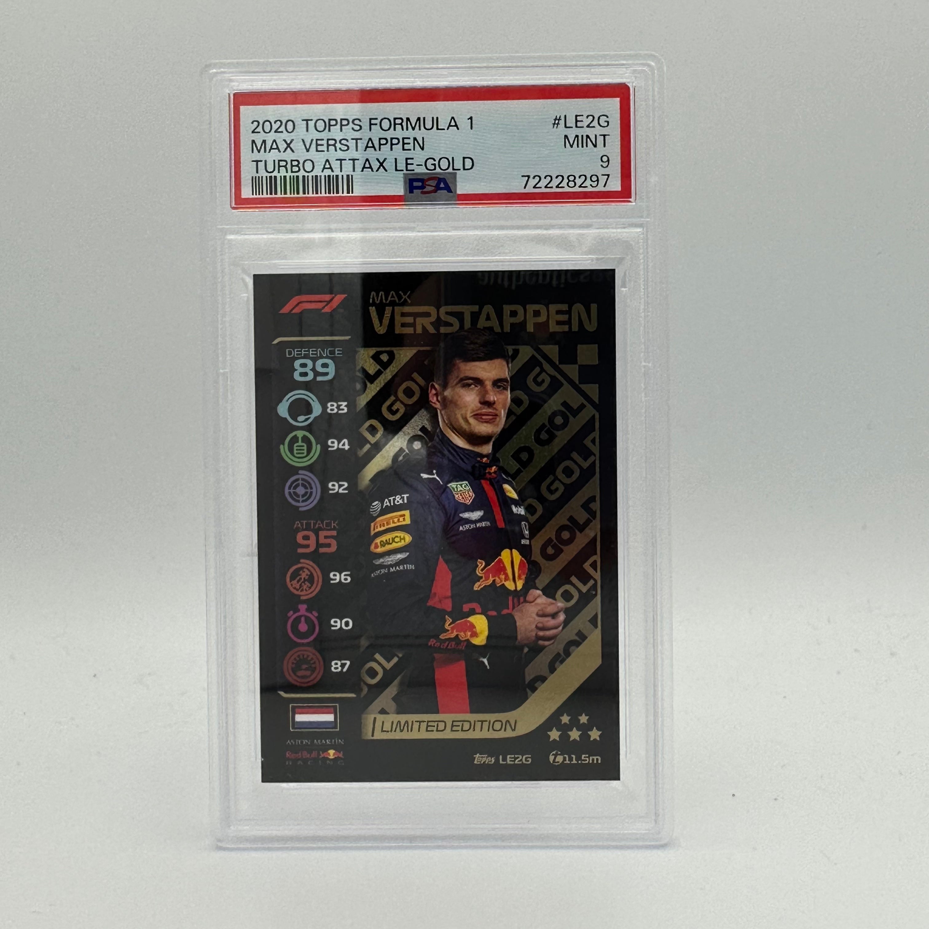 PSA 9 Graded MAX VERSTAPPEN #LE2G Limited Edition Gold Trading Card - Perfect for F1 Racing Fans & Collectors, Great for Display, Gifting, and Investment