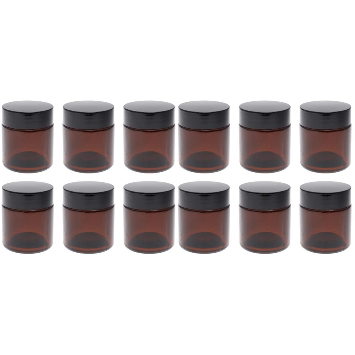 FRCOLOR 12-Piece Travel Cosmetic Cream Containers Set - Small Glass Jars with Lids for Lotion, Shampoo, Face Cream & Makeup Storage - Perfect for Travel, Home & Salon Organization