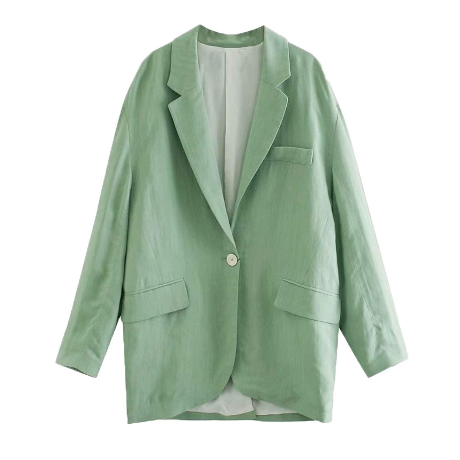 Retro Green Blazer Set for Women - Office Skirt Suit for Professional Ladies
