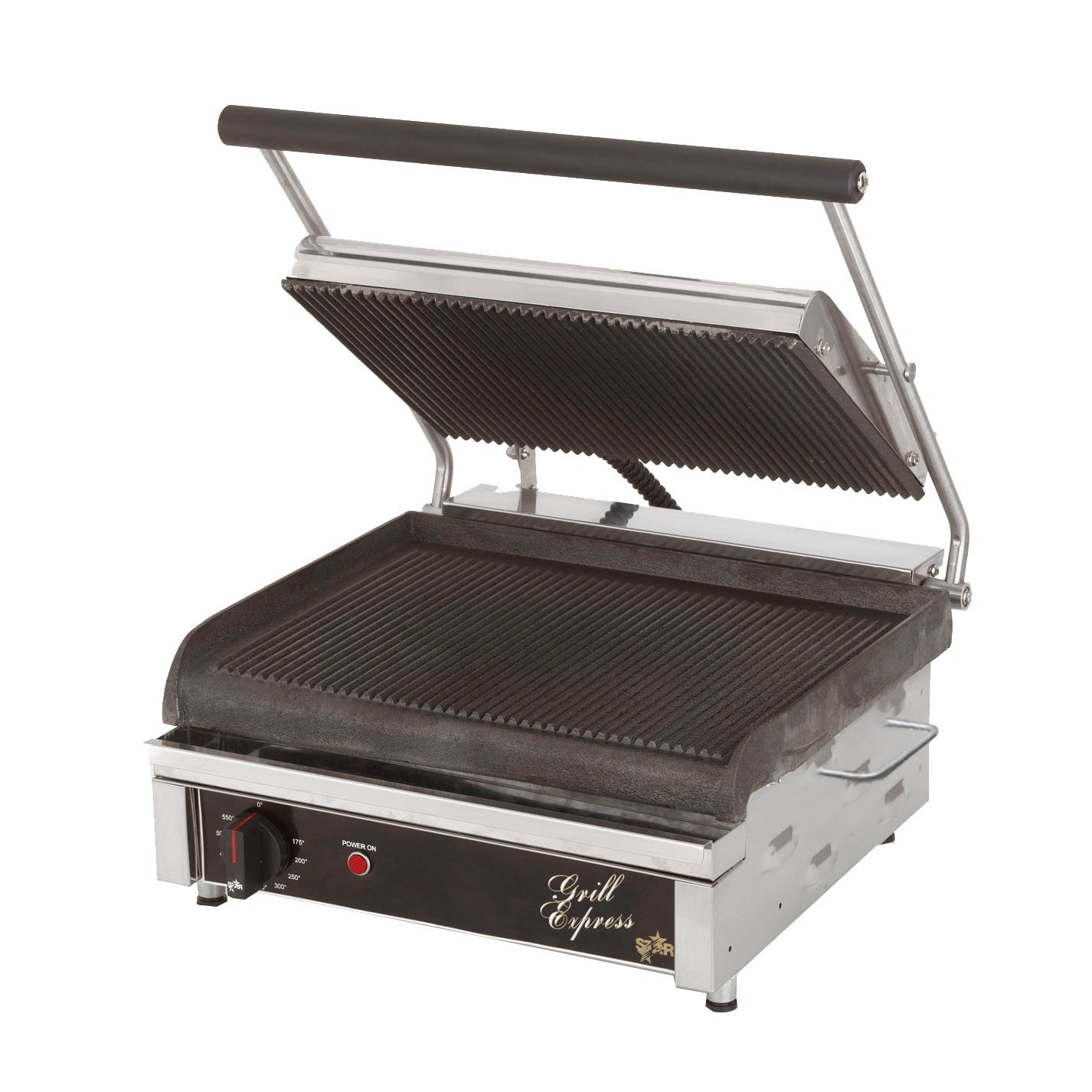 Star 14 x 10 Panini Grill with Grooved Plates & Adjustable Thermostat - Perfect for Sandwiches, Paninis & Indoor Grilling at Home or Restaurant