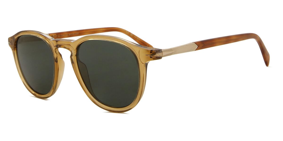 David Beckham DB 1114/S Men's Sunglasses - Havana Brown & Green Frame with Yellow Lenses (49mm) - Stylish UV Protection for Outdoor Sports, Driving & Summer Fashion