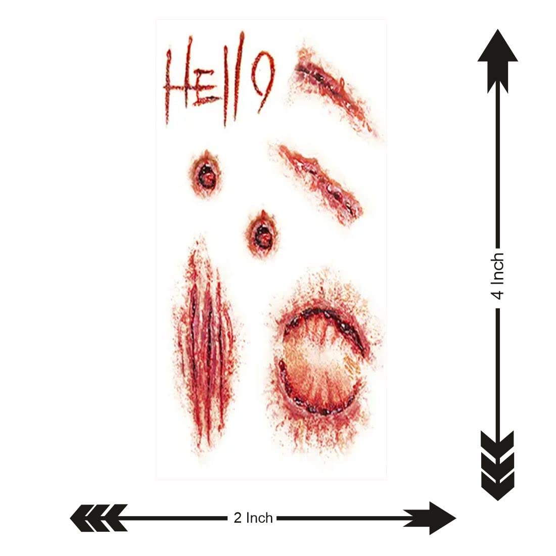Waterproof Red Scratch Temporary Tattoos for Men & Women - Long Lasting Fake Body Art for Parties, Halloween & Cosplay