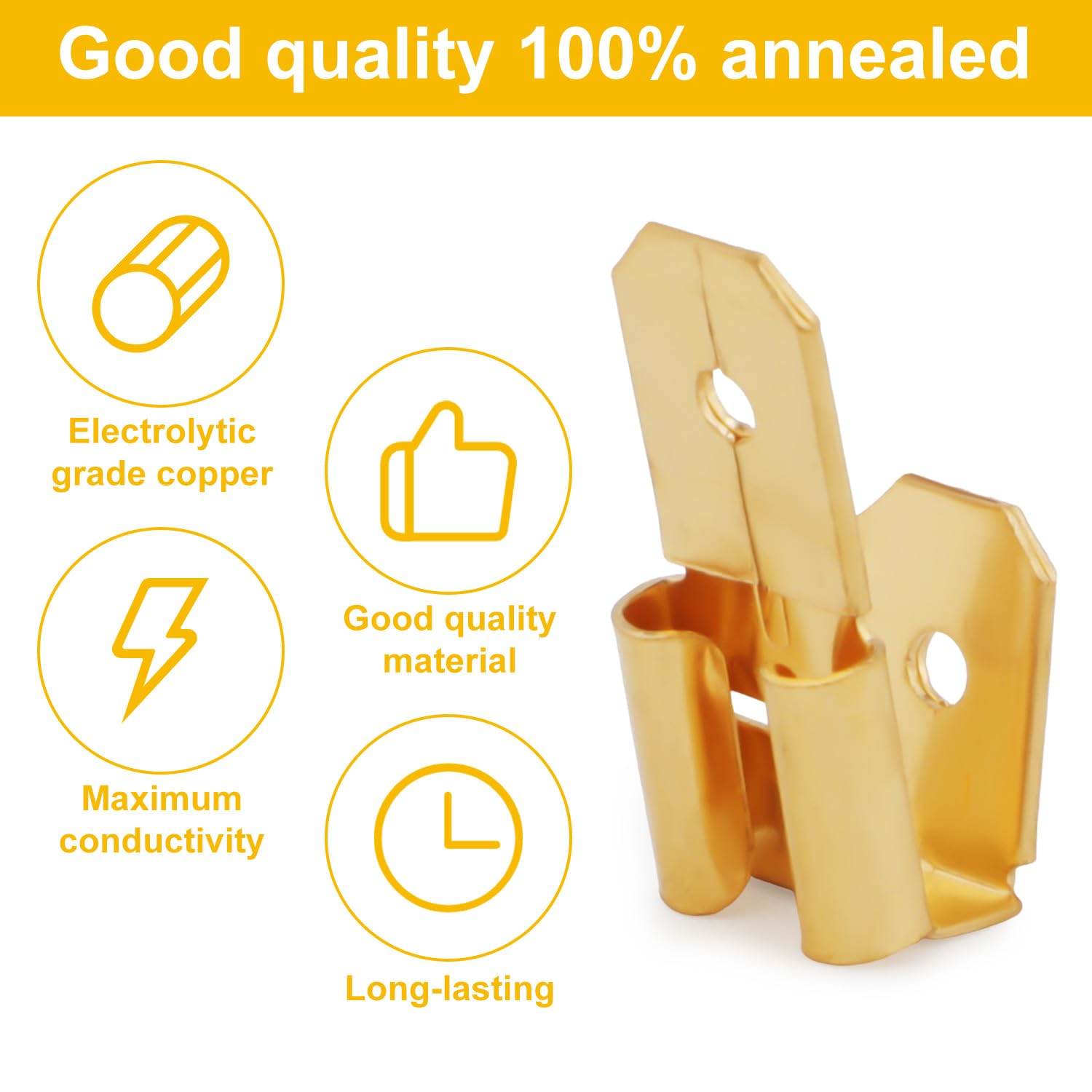 50pcs 3-Way Brass Electrical Adapter - Dual Male to Female for Home & Auto Wiring