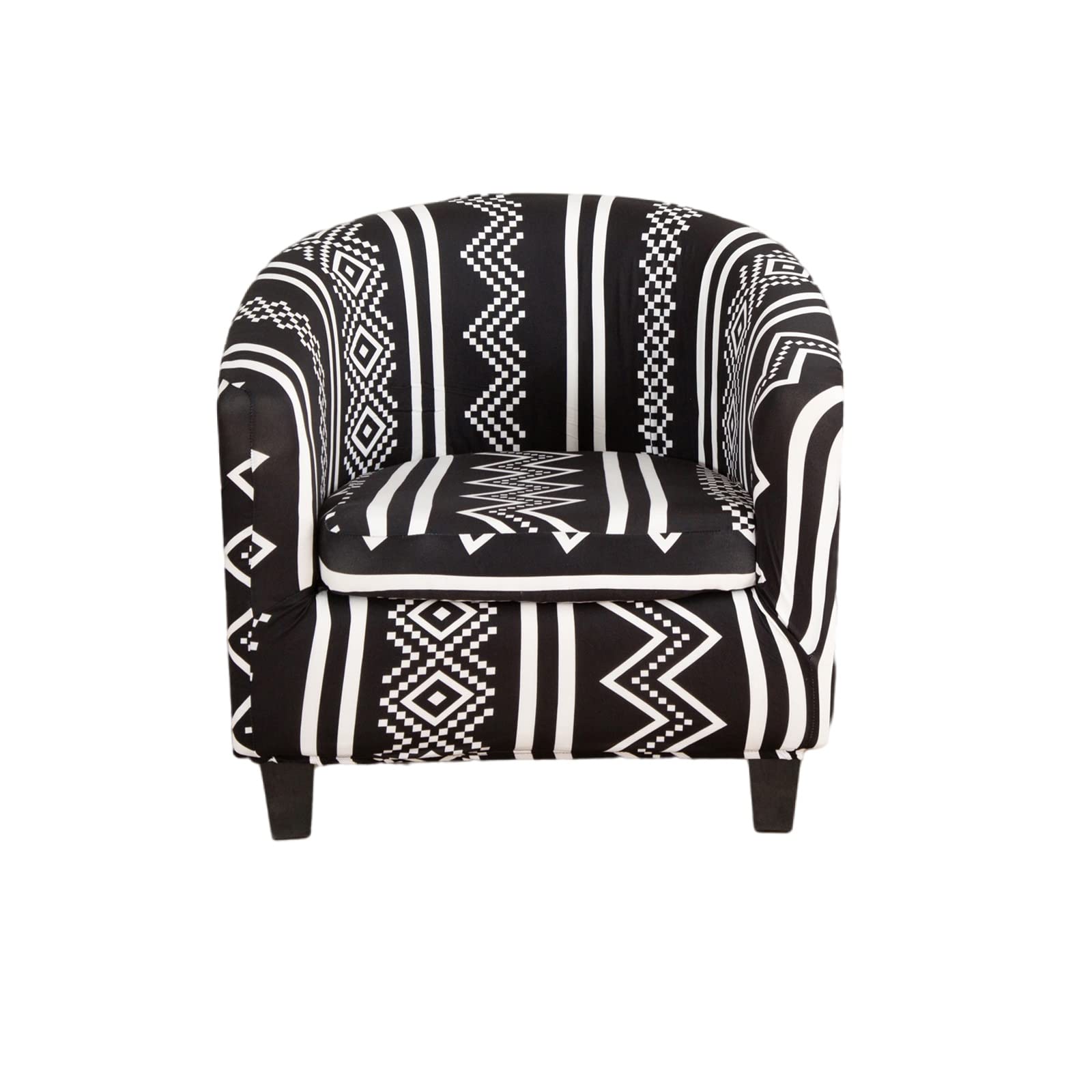 KRFOONN 2-Piece Stretch Printed Barrel Chair Slipcover - Elastic Bottom Removable Club Chair Cover, Furniture Protector for Living Room, Bedroom & Office (Color27) - Perfect for Home Decor & Pet Protection