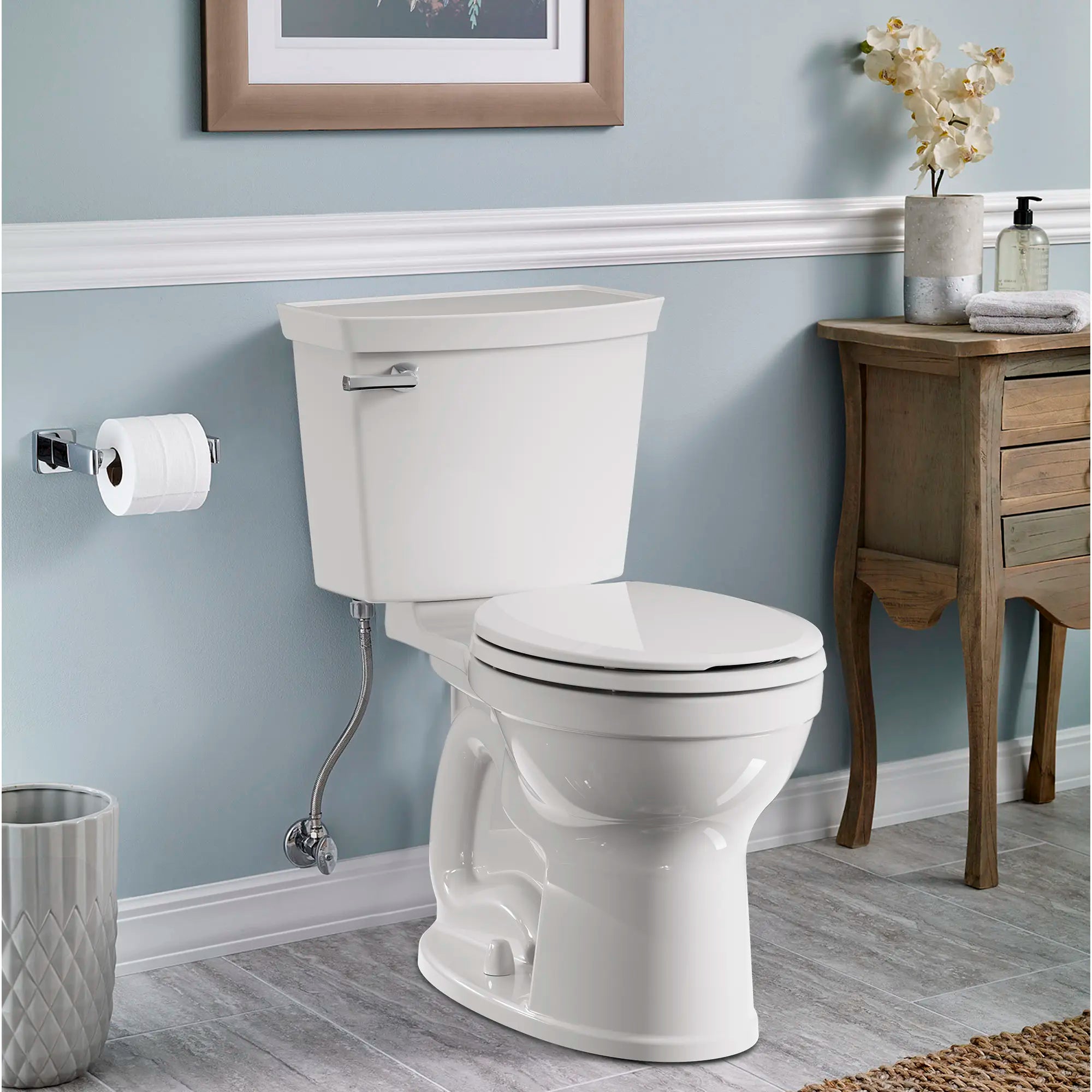 Champion® 4 Two-Piece 1.28 GPF/4.8 LPF Water-Saving Round Front Toilet with Soft-Close Seat - Perfect for Small Bathrooms & Powder Rooms