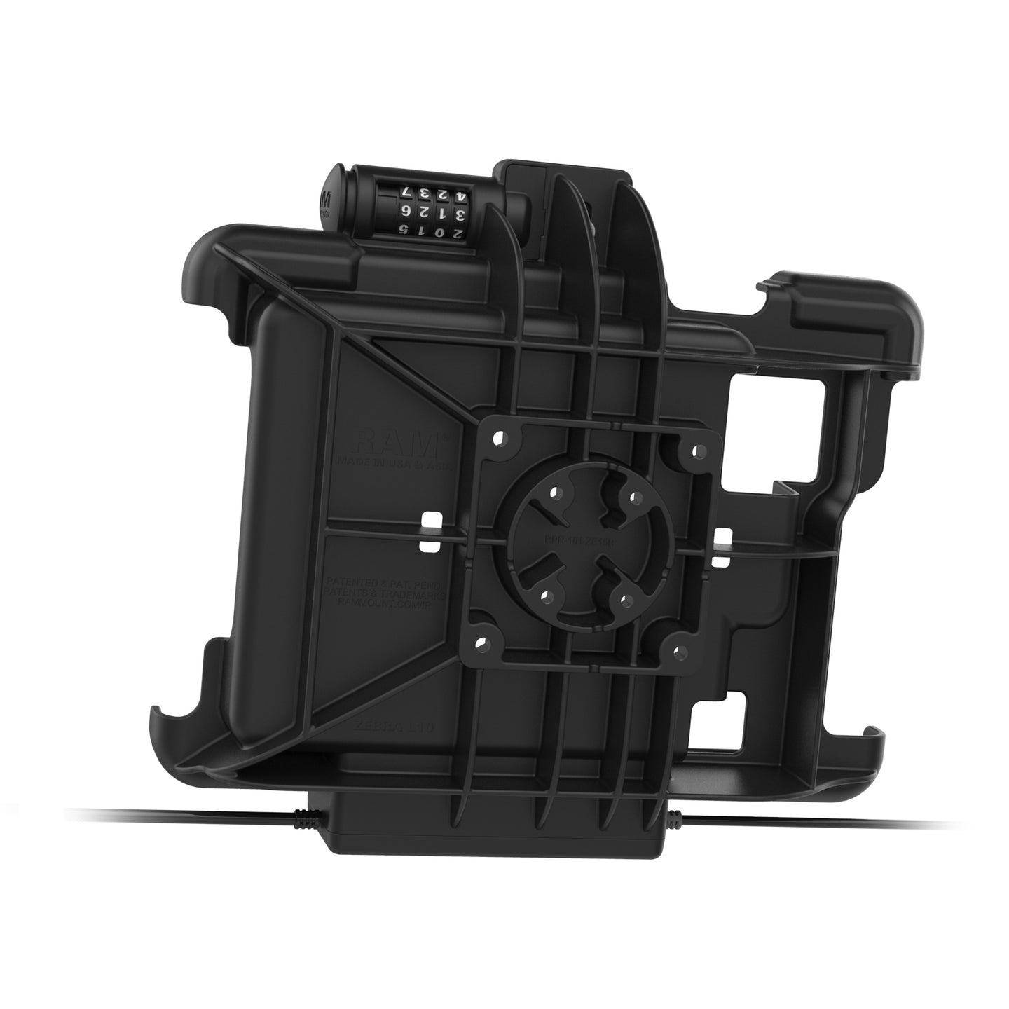 GDS® Secure Combo Locking Power & Dual USB Dock for Zebra XSLATE L10 (RAM HOL ZE15PD2CLU) - Ideal for Warehouse, Retail & Industrial Tablet Charging Stations