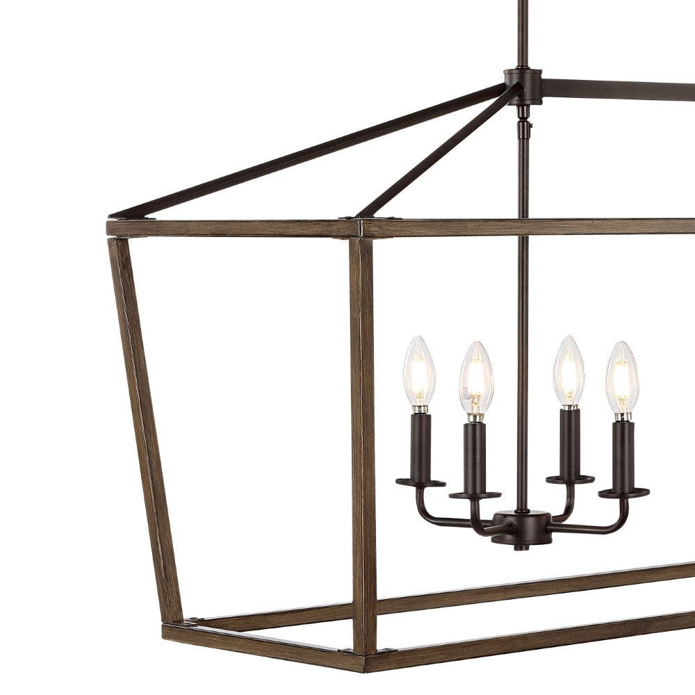 Oria 10-Inch Iron Farmhouse Industrial LED Pendant Light - Rustic Vintage Ceiling Lighting Fixture for Kitchen Island, Dining Room, Entryway, Porch & Patio