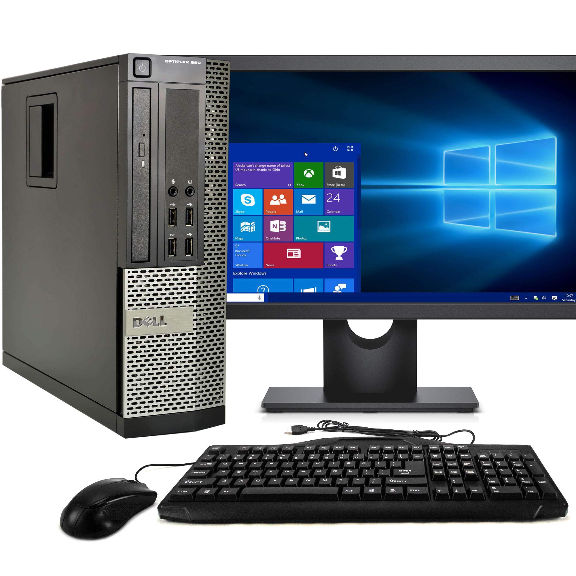 Refurbished Dell Optiplex 990 SFF Desktop PC - Intel Core i5 3.1GHz, 8GB RAM, 500GB HDD, WiFi, Windows 10 Pro (Keyboard/Mouse & 17