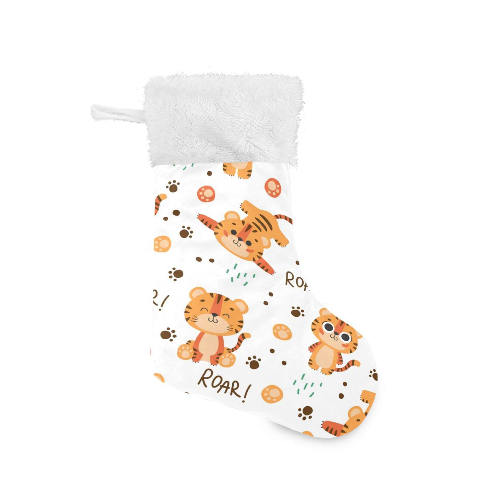 Kigai 1PCS Christmas Stockings - 18 Inch Large Cute Tiger Xmas Stocking for Fireplace Decorations, Holiday Party & Family Gift Exchange | Perfect for Christmas Tree, Mantel Decor and Festive Home Decor