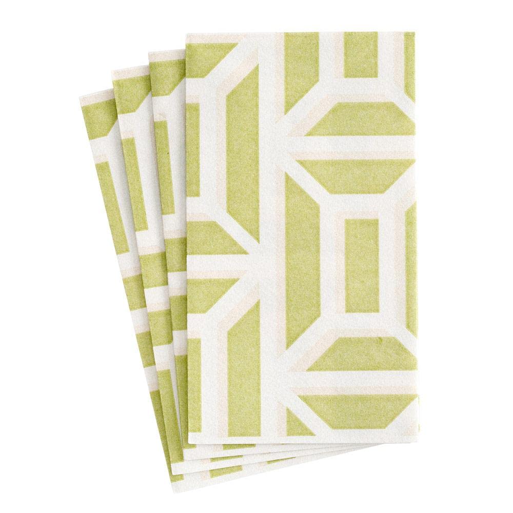 Premium Caspari Garden Gate Linen Paper Guest Towels - 4 Packs of 12 Eco-Friendly Napkins for Elegant Dinner Parties, Bridal Showers & Upscale Events