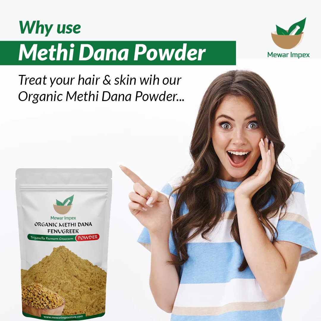 Organic Fenugreek Powder 400g (Methi Seed, Vendhayam, Uluva, Menthya) - Promotes Hair Growth & Scalp Health | Natural Hair Care Solution for Stronger, Thicker Hair | Perfect for DIY Hair Masks, Smoothies & Ayurvedic Recipes