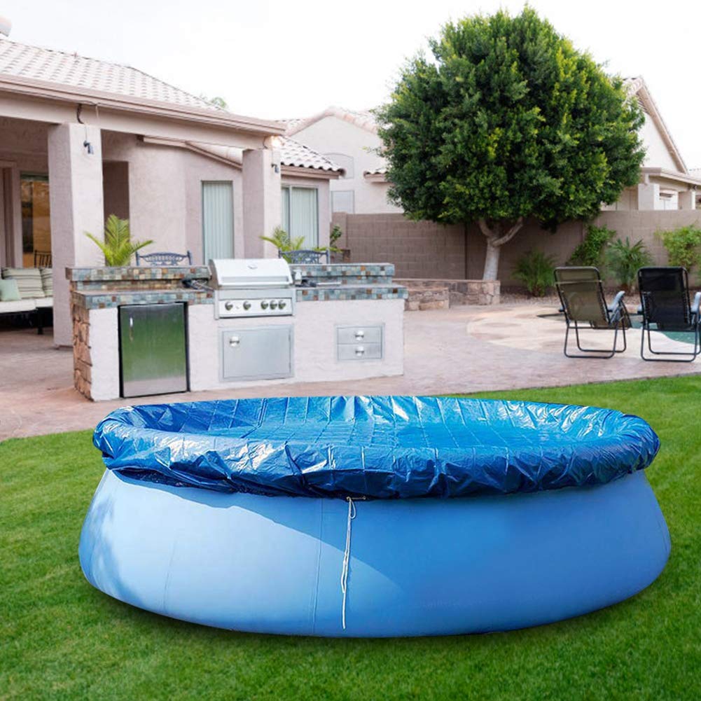 Round Swimming Pool Cover - 335cm Diameter PE Waterproof Rain & Dust Proof Protective Cloth for Above Ground Pools | Outdoor Pool Accessories for All Seasons Protection
