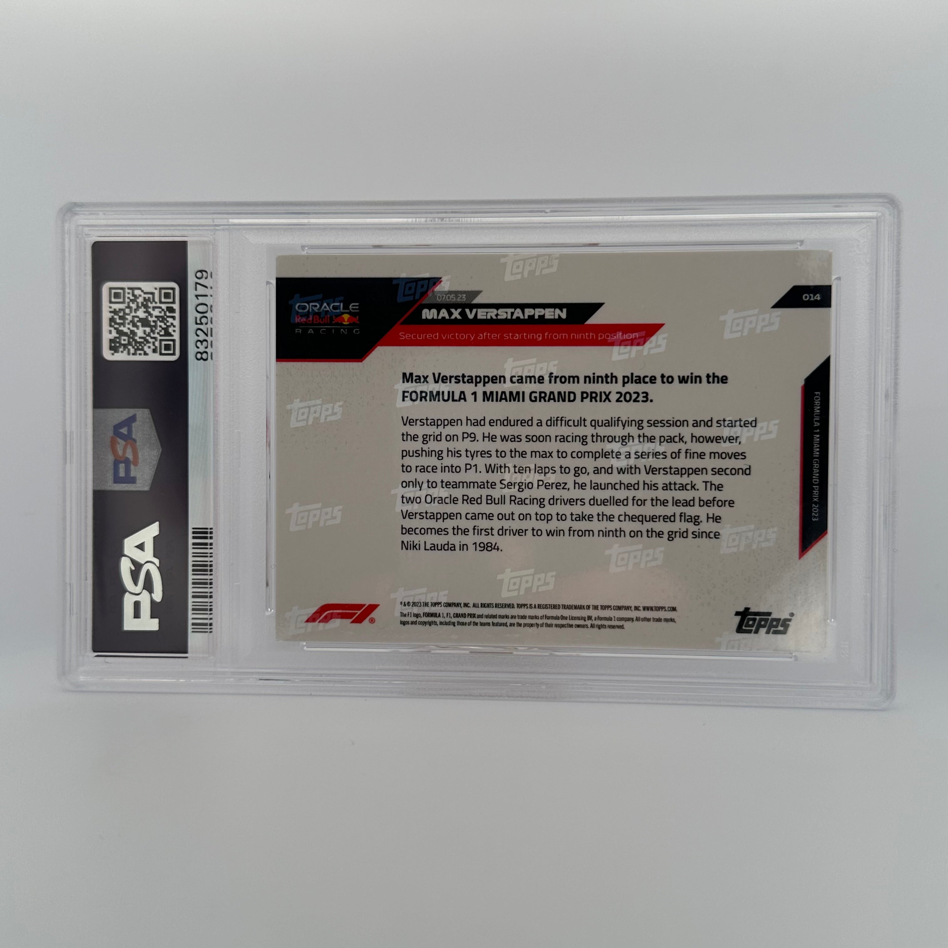 PSA 10 Graded Max Verstappen #14 Red Bull Racing 2021 Topps Chrome Formula 1 Card 52/99 - Rare Collectible for F1 Fans & Sports Memorabilia Enthusiasts