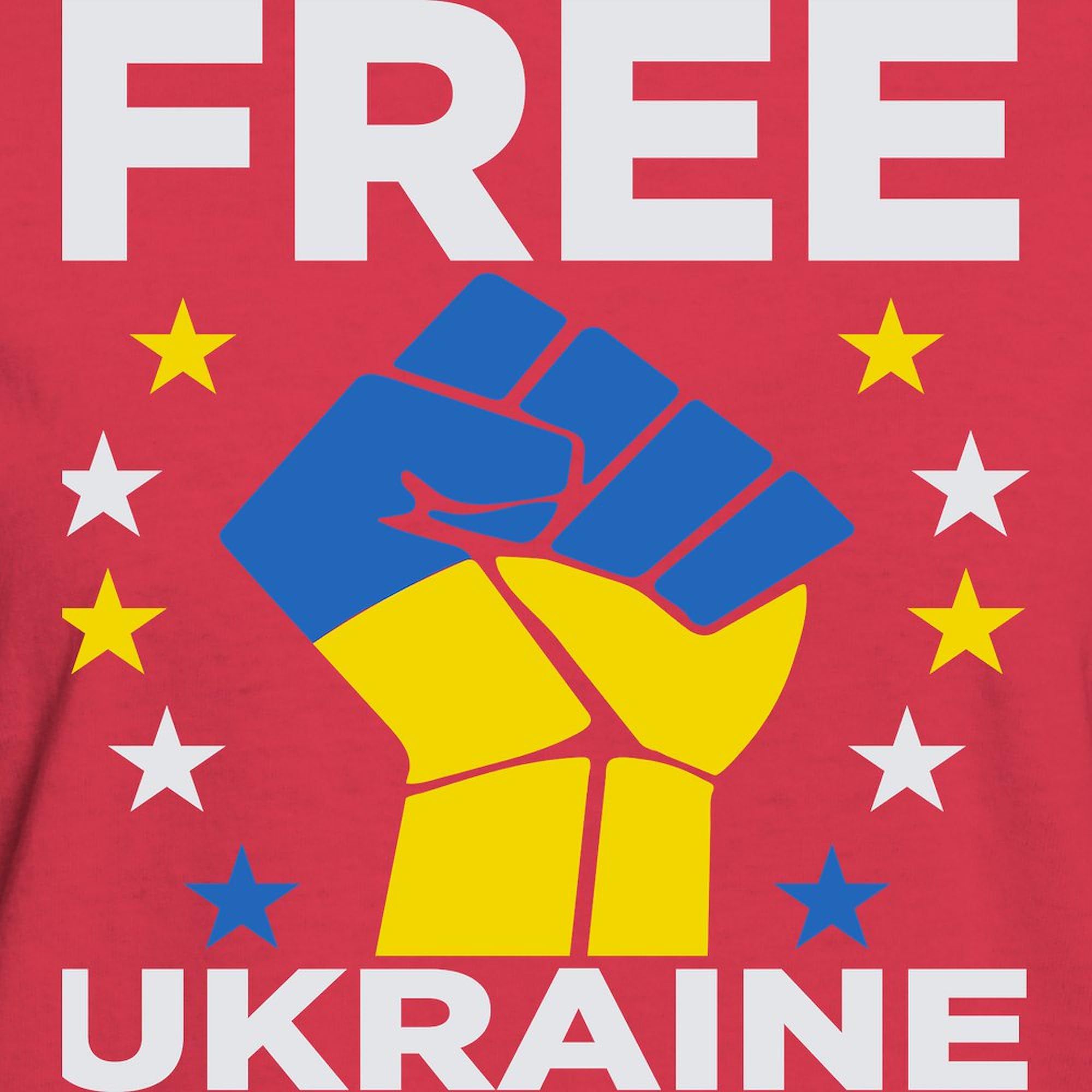 Free Ukraine Stop War T-Shirt for Women - 100% Cotton Dark Tee - Protest Shirt, Solidarity Apparel, Peace Activist Clothing