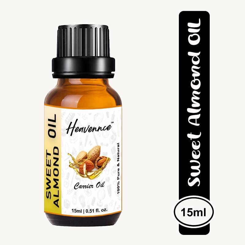 Pure Sweet Almond Oil for Skin & Hair Care - Natural Moisturizer & Massage Oil | 15ml Bottle | Hydrates Dry Skin, Conditions Hair & Perfect for Aromatherapy