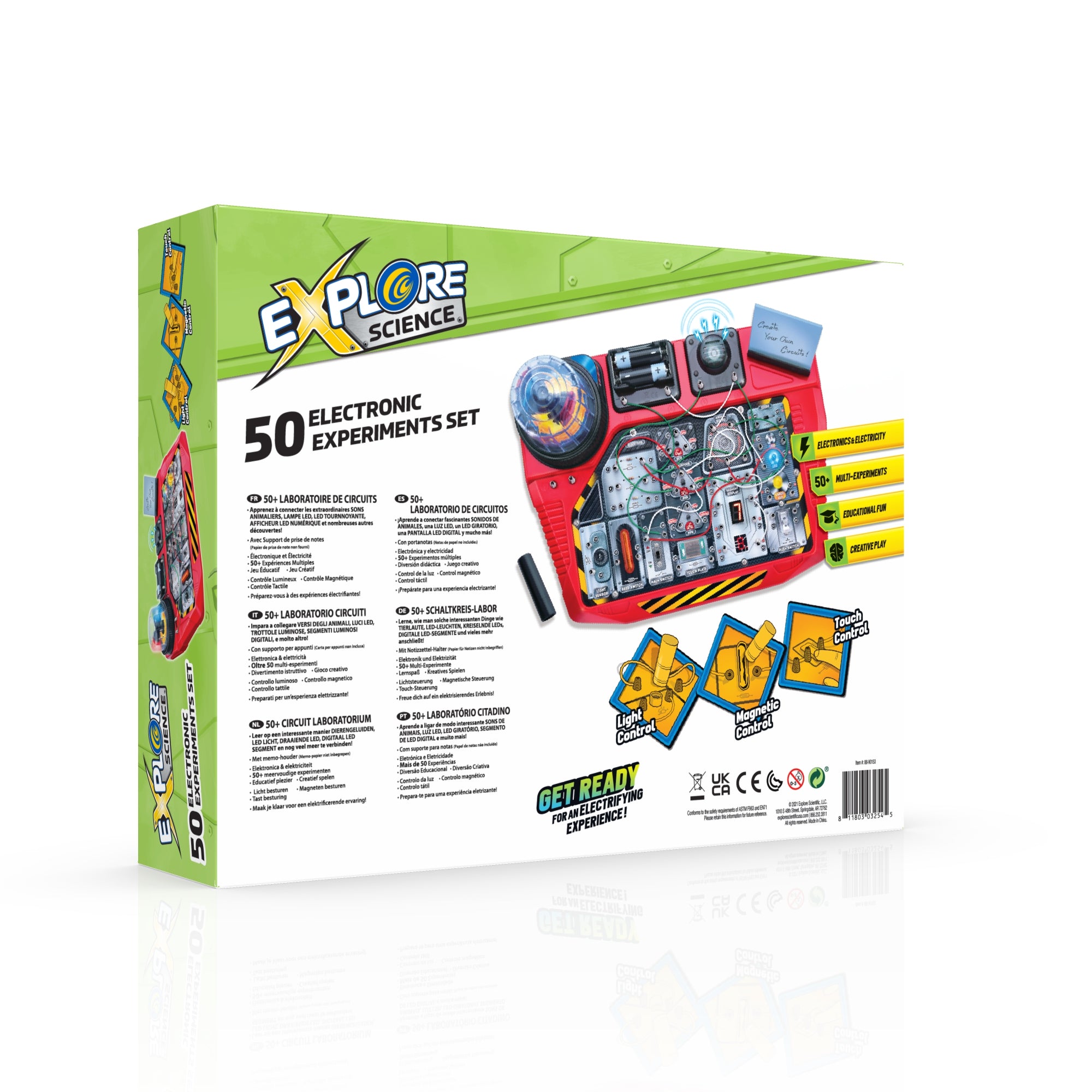 Explore Science 50 Electronic Experiment Set for Kids - STEM Learning Kit with Circuits, Lights & Sounds - Perfect for Home, Classroom & Science Fair Projects