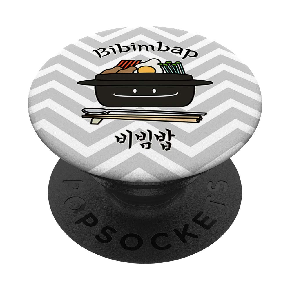 Korean Bibimbap Rice Bowl with Egg & Namul Design PopSockets Phone Grip & Stand - Perfect for Phones & Tablets | Great for Office, Travel & Daily Use
